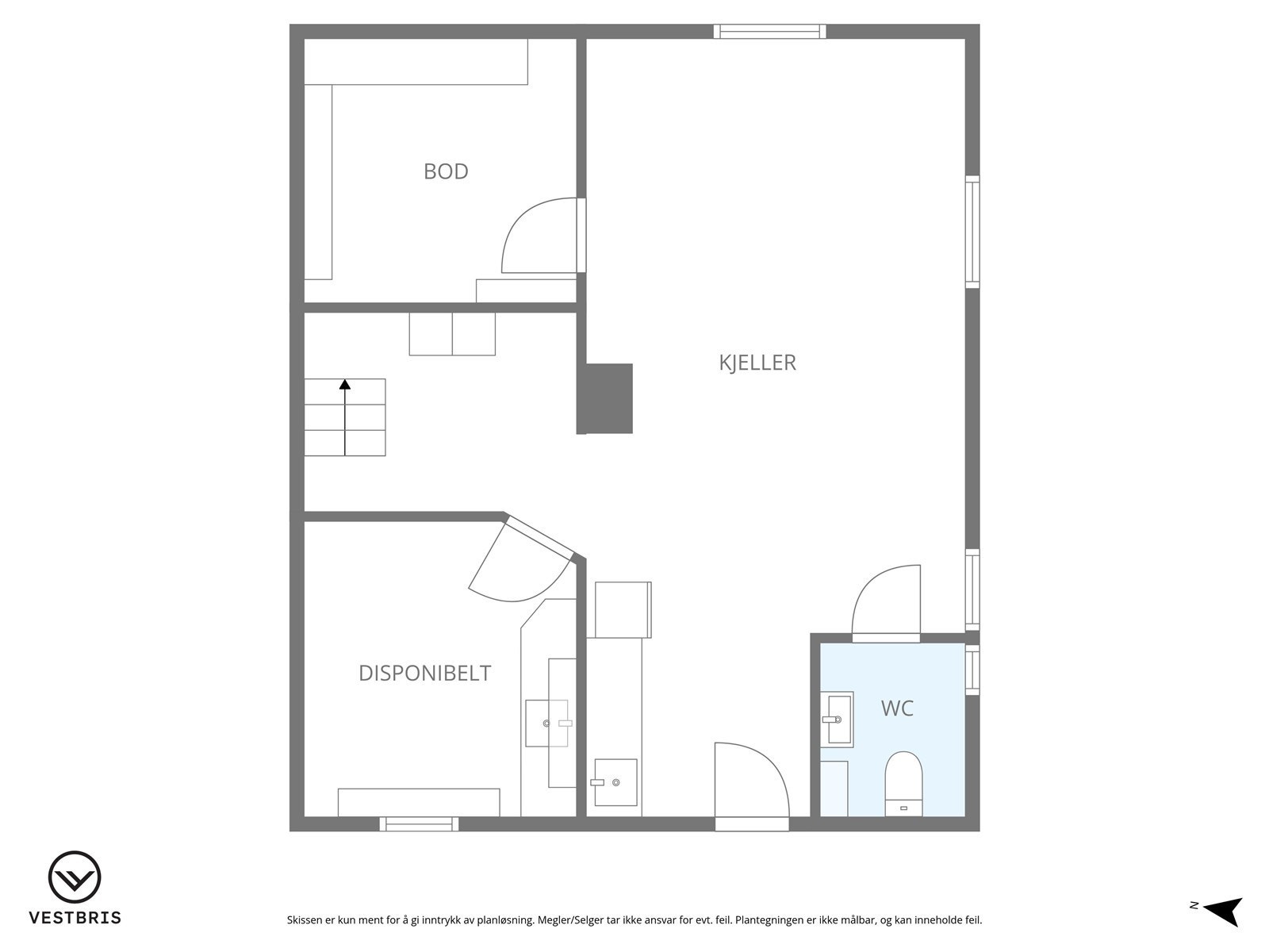 Planløsning kjelleretasje. Galleribilde