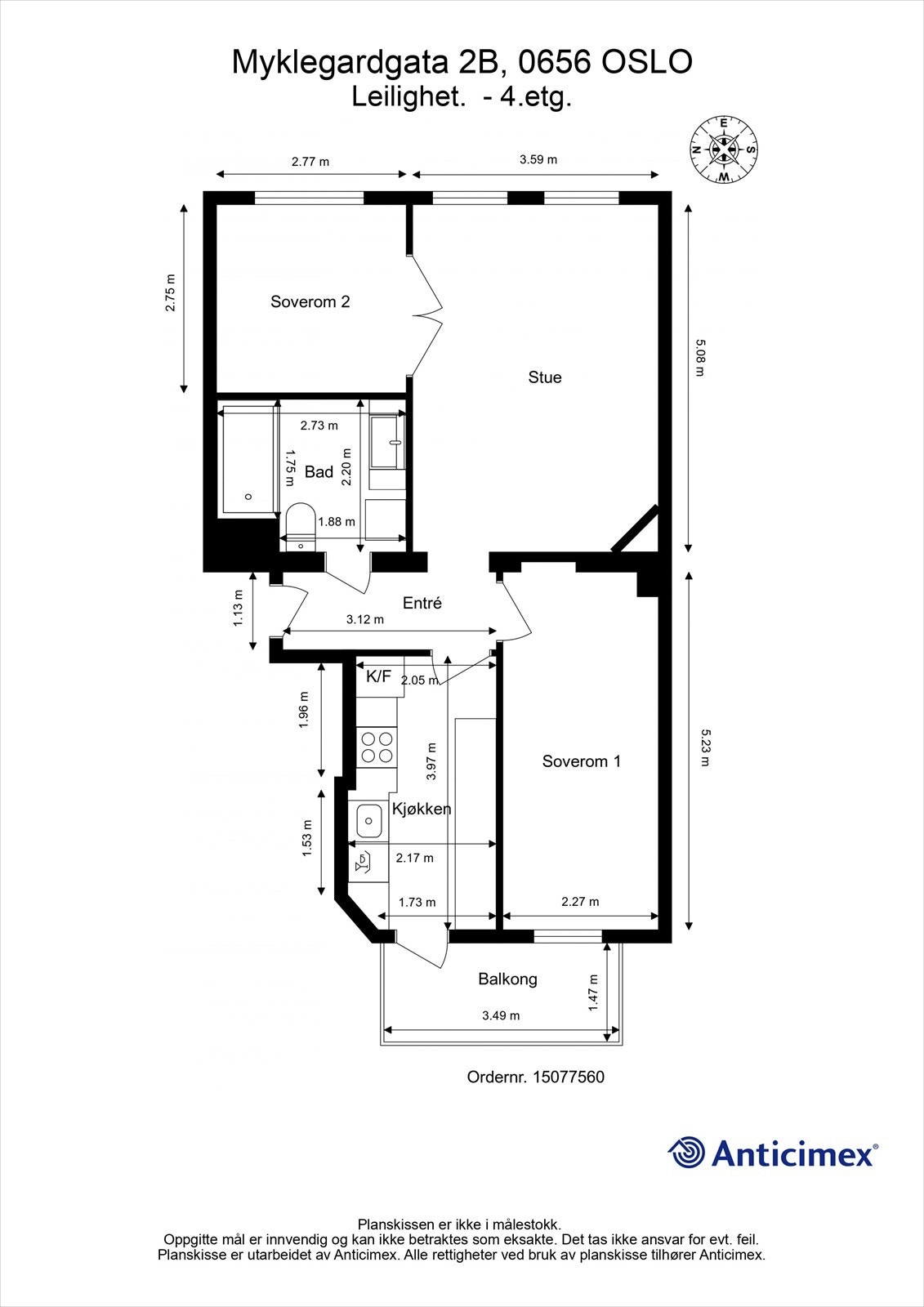 Planløsning. Legg merke til at det er lysinnslipp fra begge sider. Galleribilde
