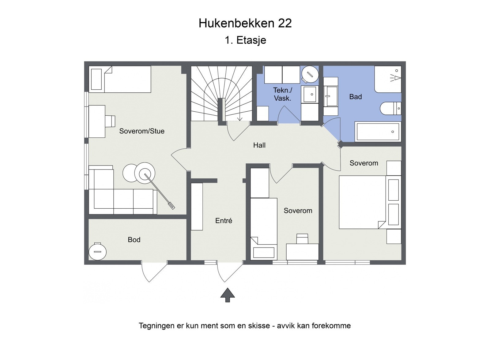 Plantegning 1.etasje Galleribilde