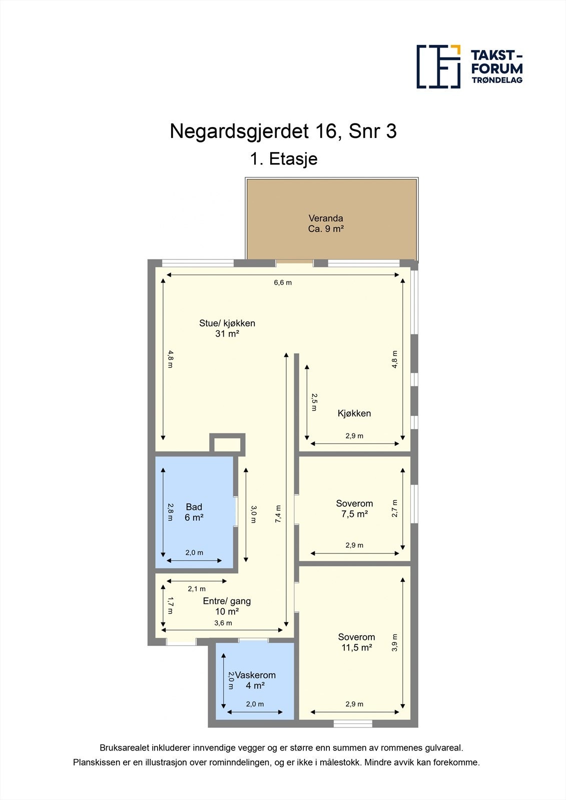 Plantegning av leiligheten. Galleribilde