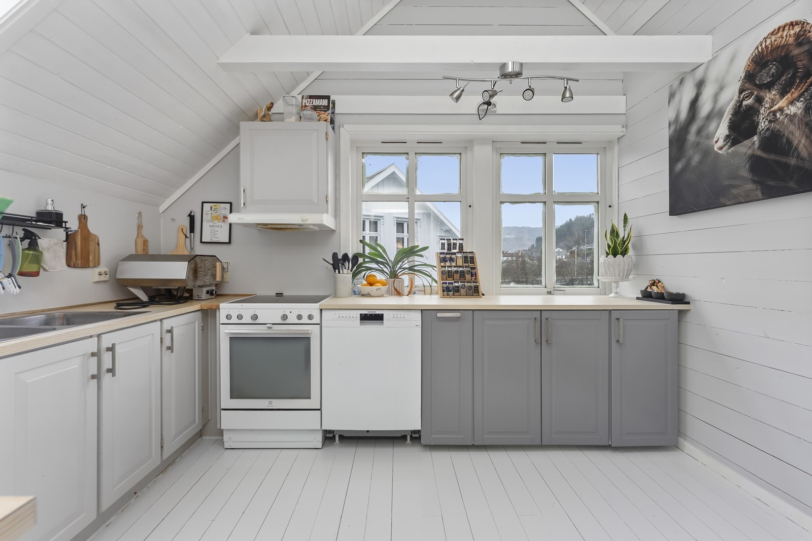 Kjøkken er praktisk og har godt med benkeplass. Galleribilde