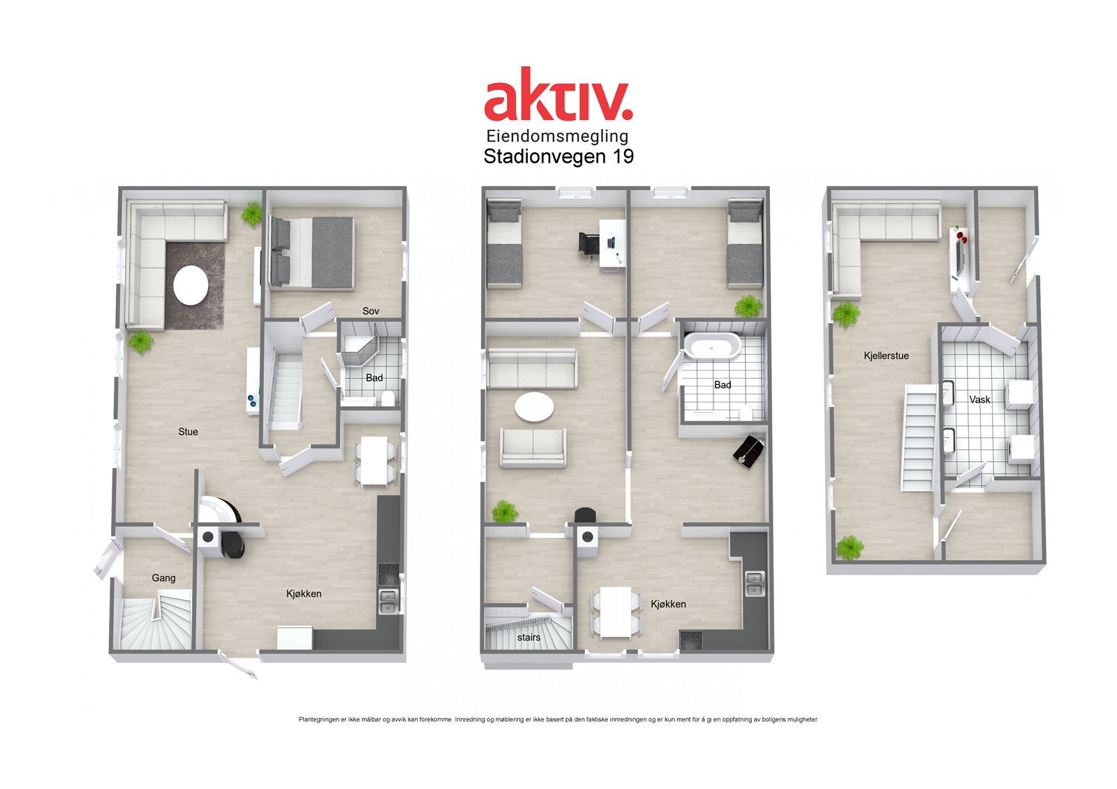 Plantegninger fra alle etasjene. Galleribilde