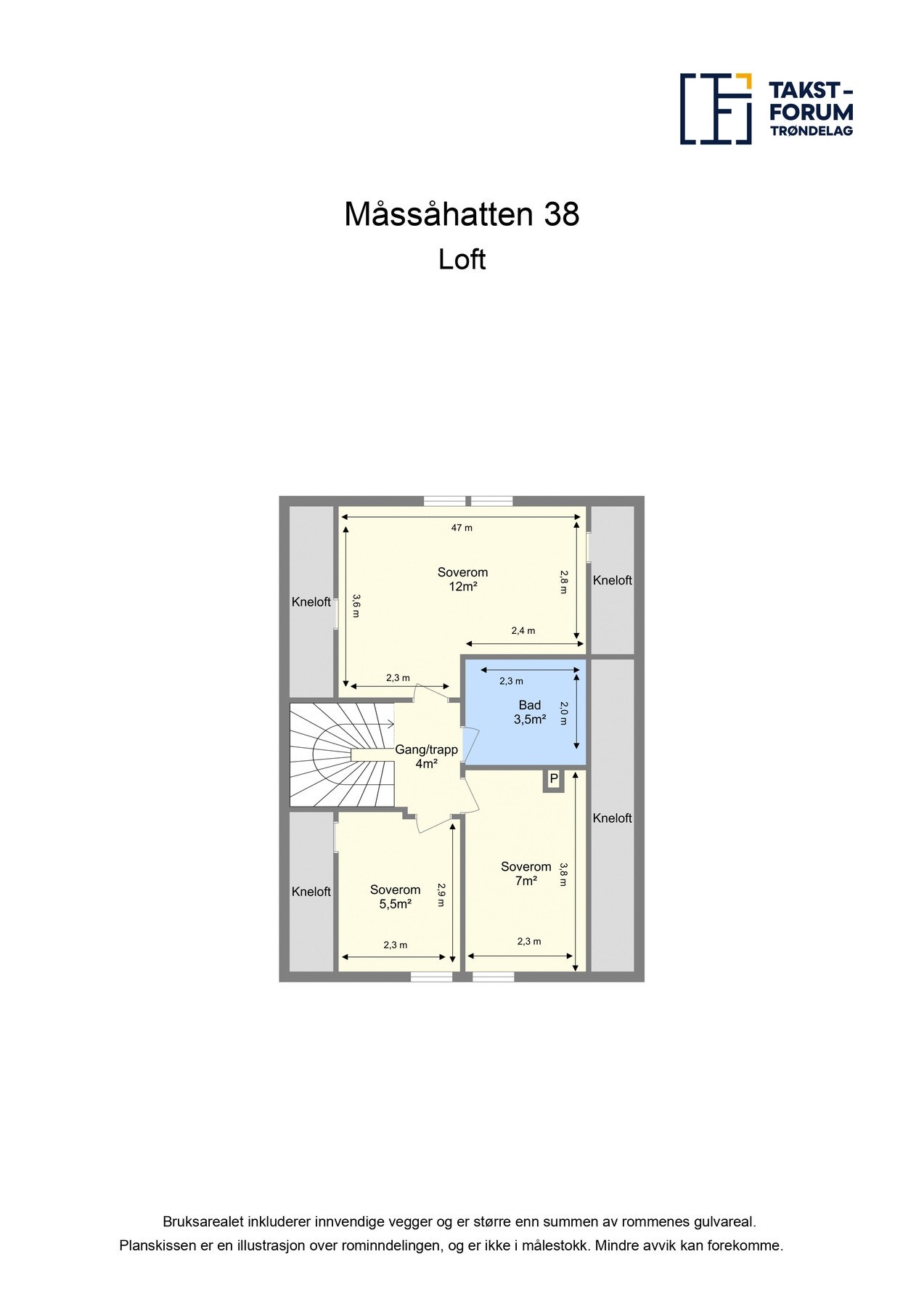 Plantegning loft. Galleribilde