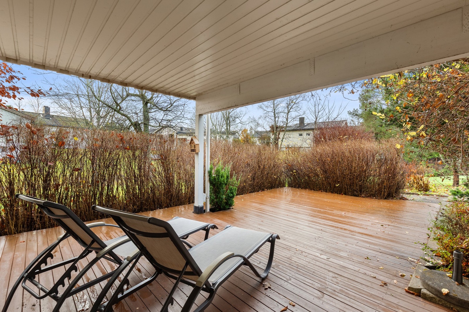 Utesone med utgang fra sokkel. Skjermet og med meget gode solforhold. Galleribilde