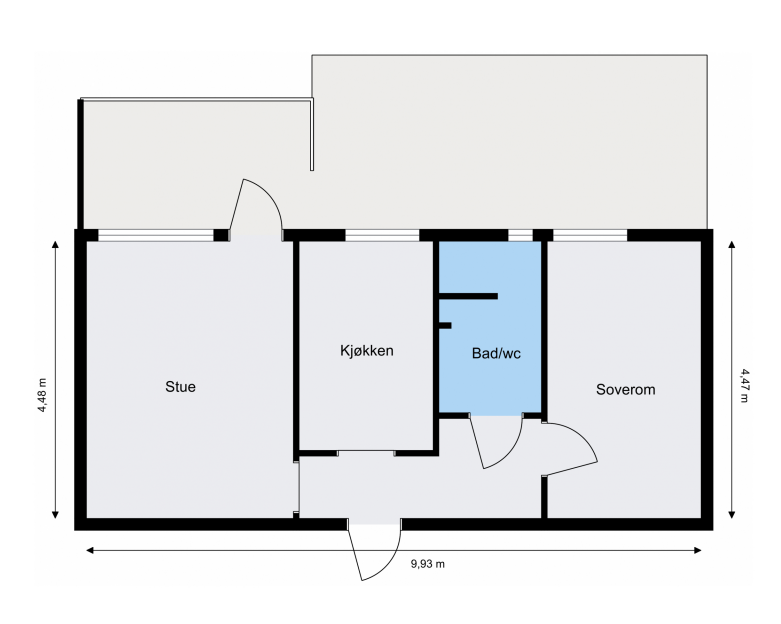 Plantegning 1. etasje Galleribilde