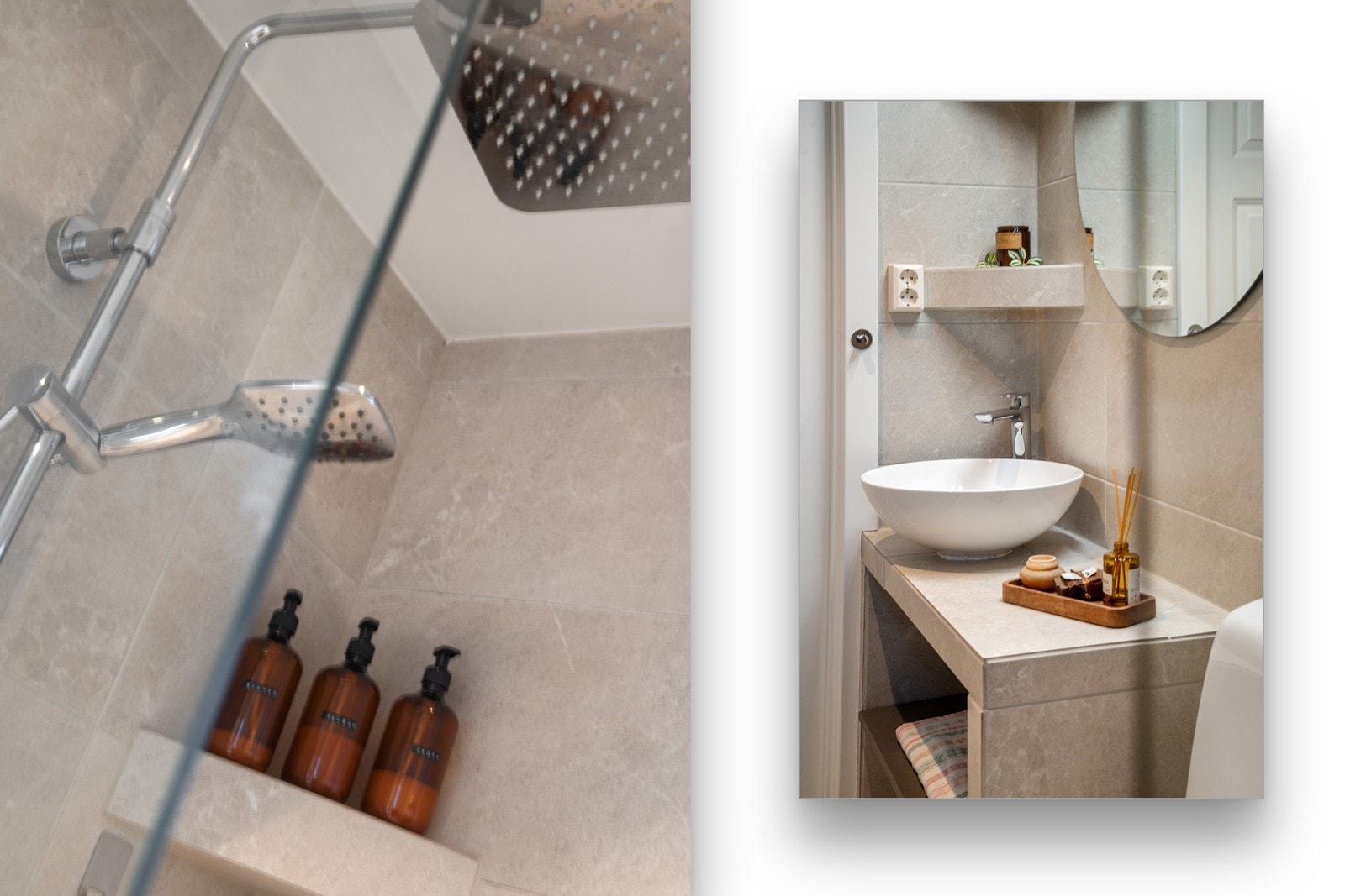 Videre er det toalett, dusjhjørne med tak- og hånddusj samt praktiske hyller ved dusjsonen og vasken. For klesvask er det egen vaskemaskin i kjeller. Galleribilde