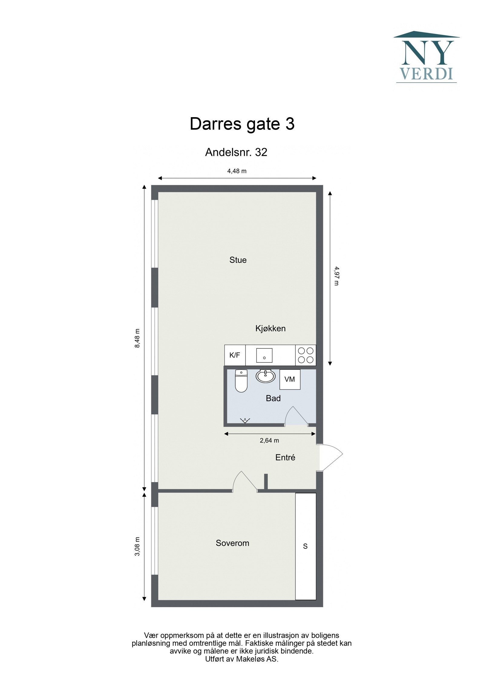 Plantegning 5. etasje med heis. Galleribilde