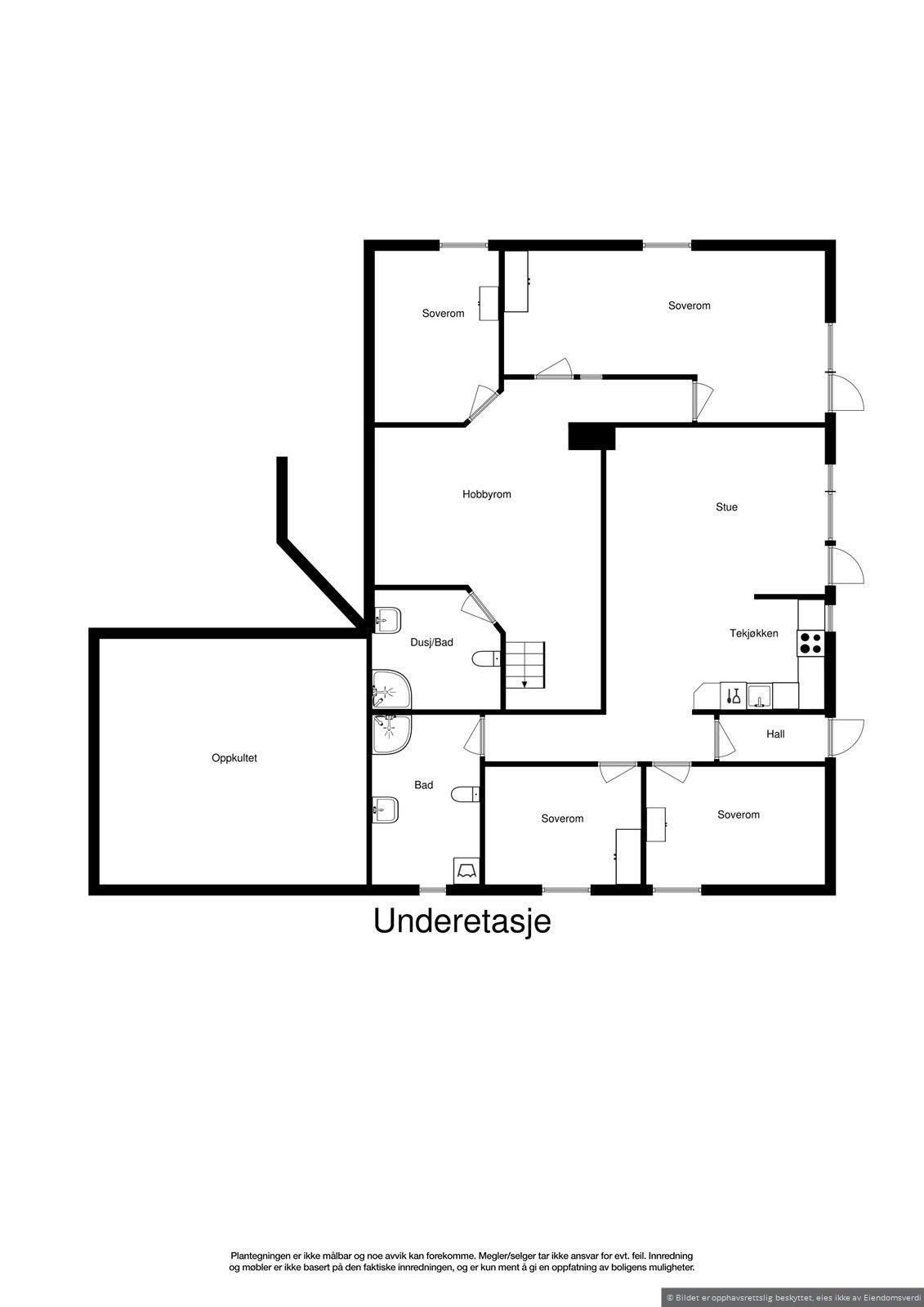 Veiledende skisse av sokkeletasje. Galleribilde