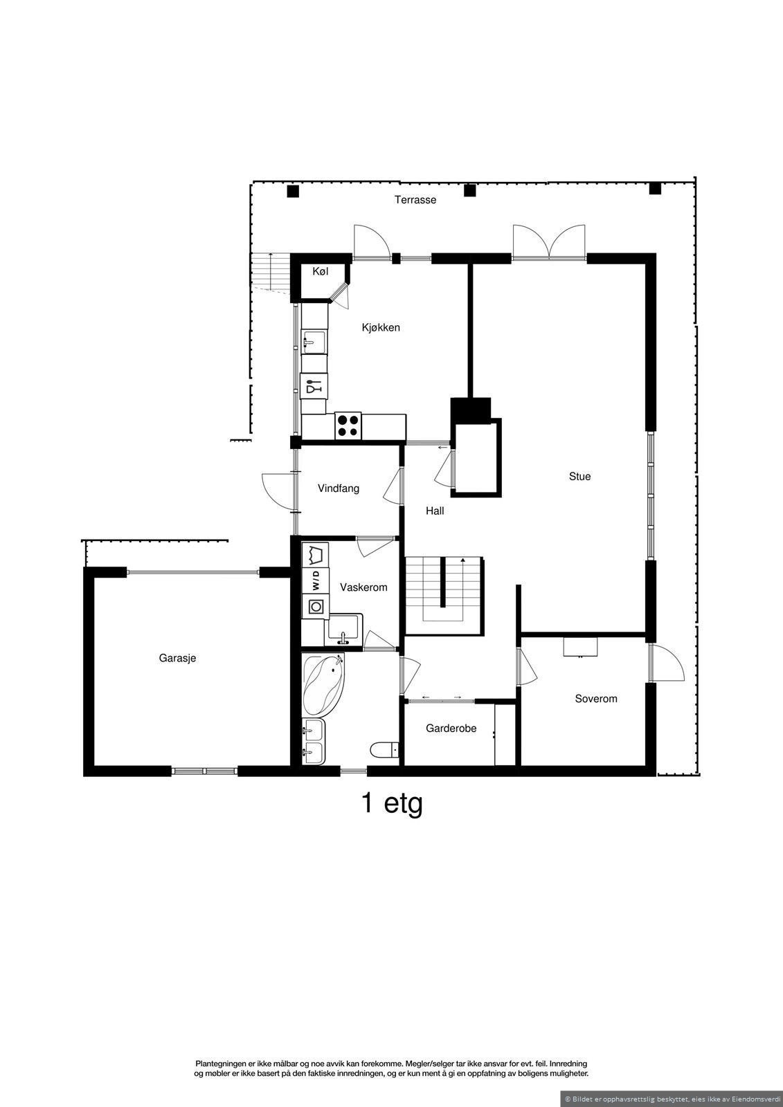 Veiledende skisse av første etasje. Galleribilde