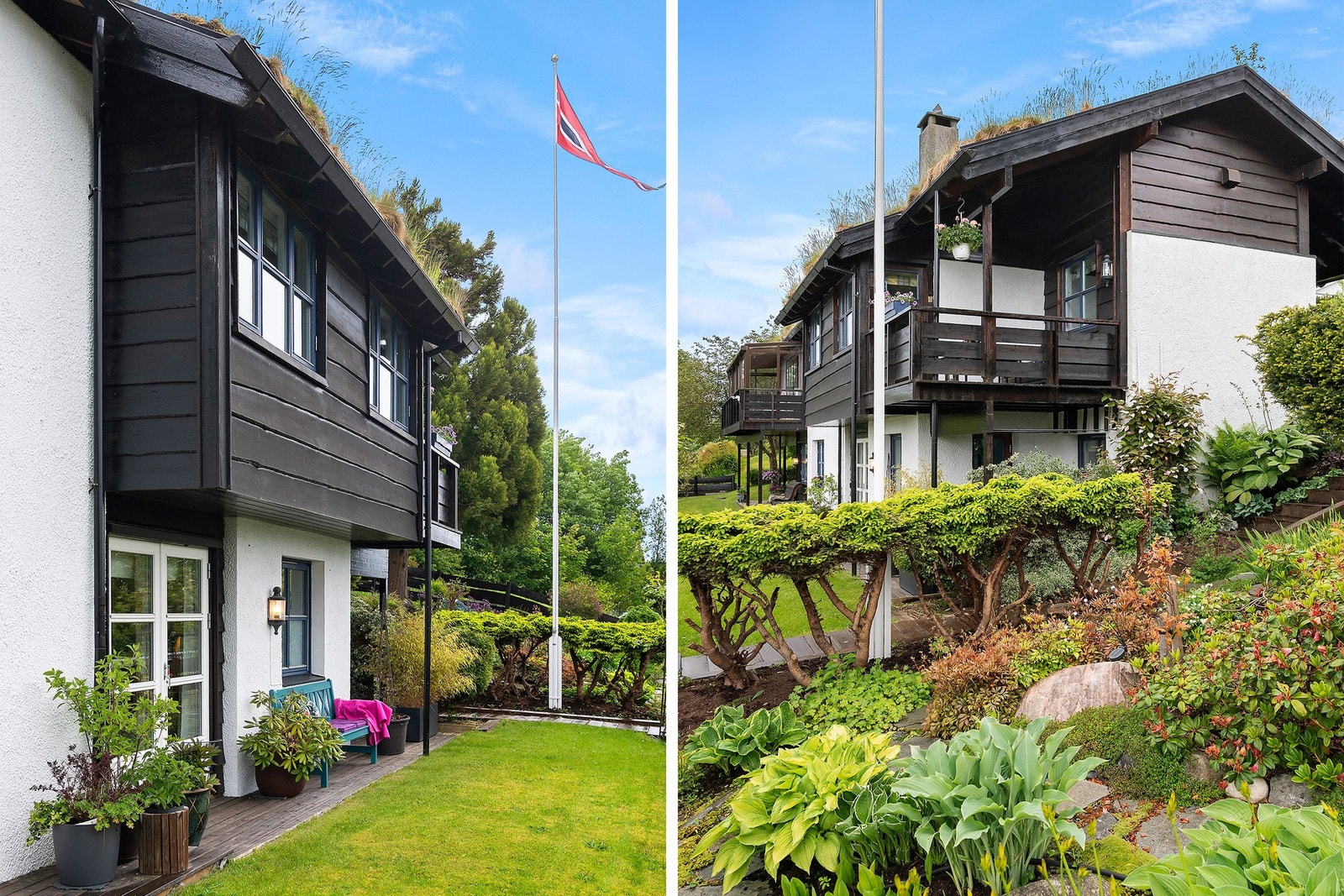 Velstelt og pent beplantet hage Galleribilde