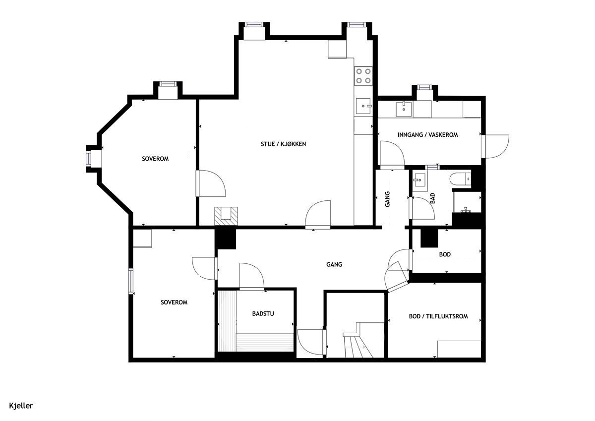 Plantegning underetasje Galleribilde