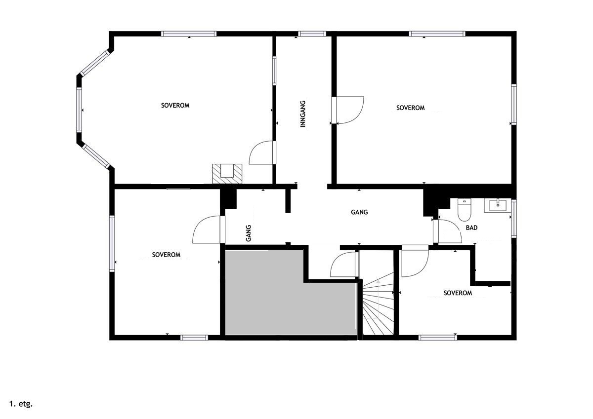 Plantegning hovedetasje Galleribilde