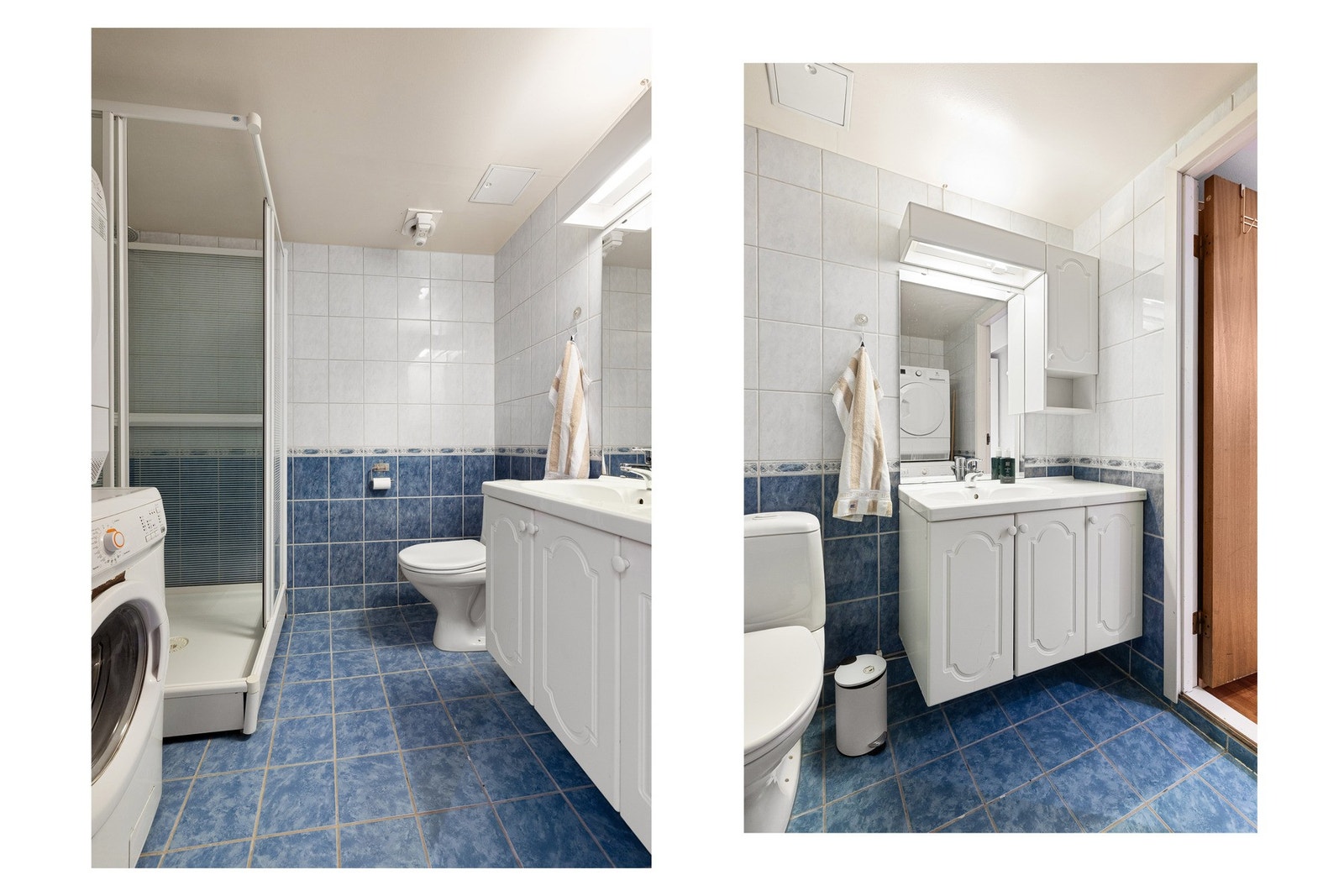 Badet fra 2001 er innredet med servant, speilskap, toalett og dusjkabinett. Galleribilde