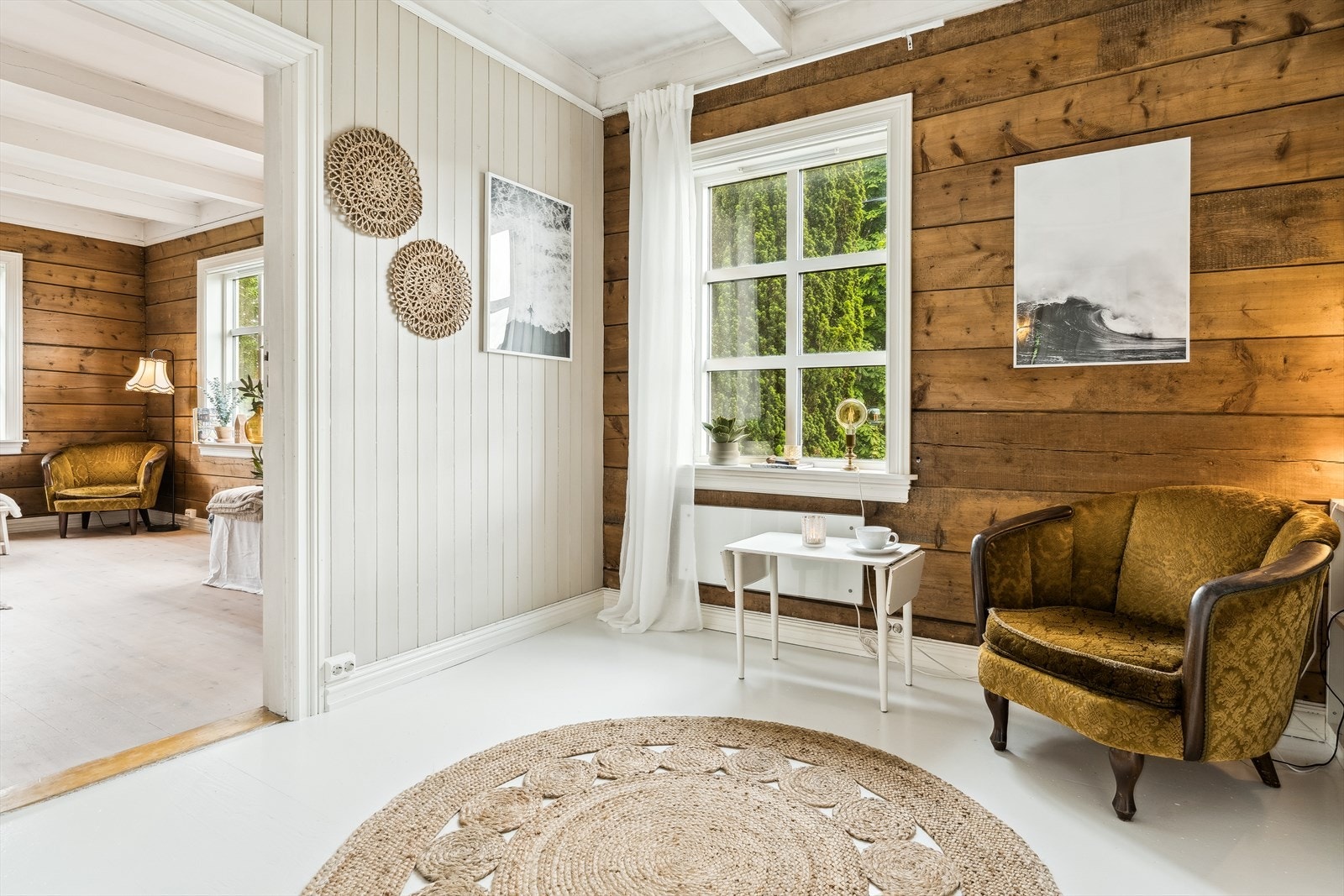 I boligen er det tre stuer på rad Galleribilde