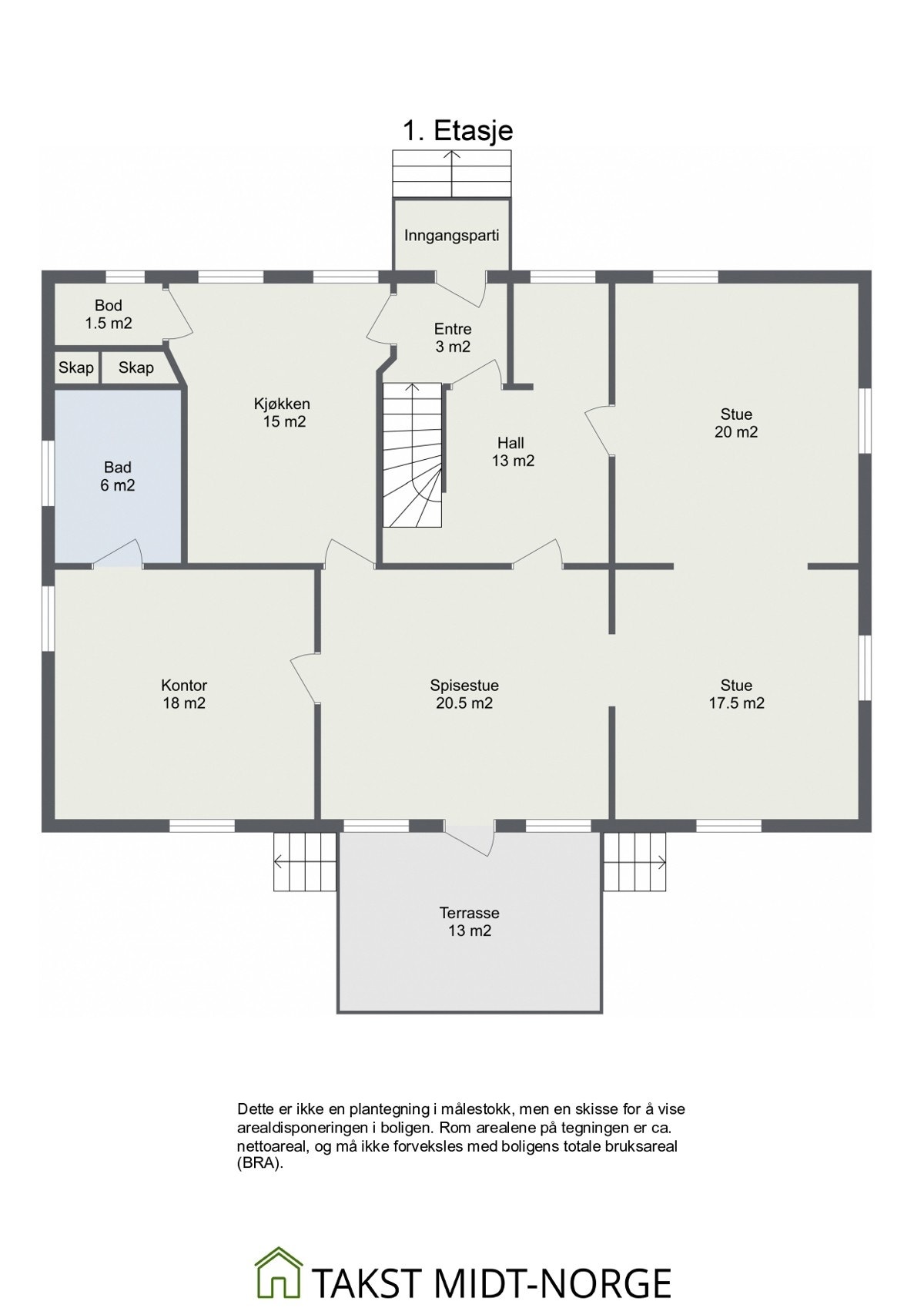 Plantegning 1. etasje Galleribilde