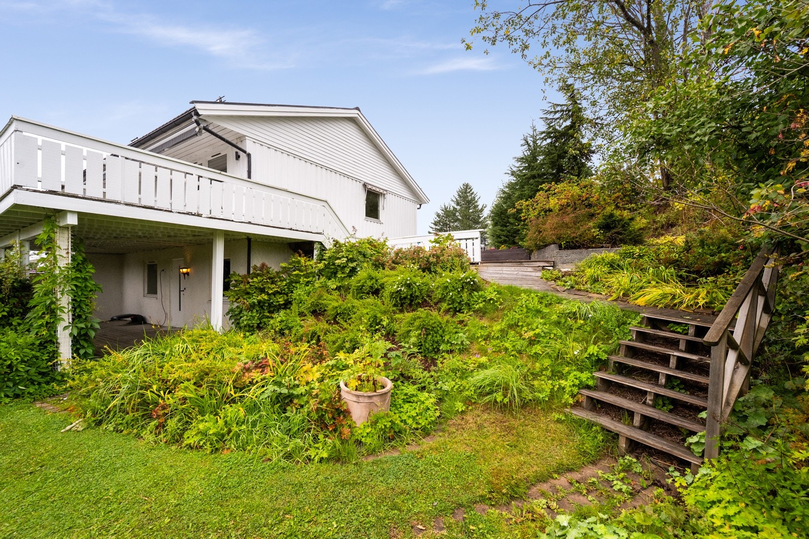 Hage med plen og beplantning ved boligen Galleribilde