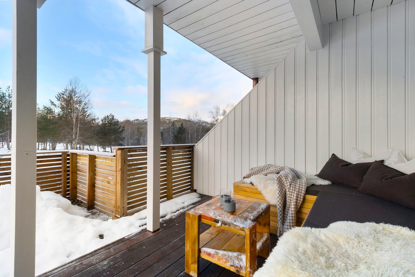 Koselig, tilbaketrukket uteområde Galleribilde