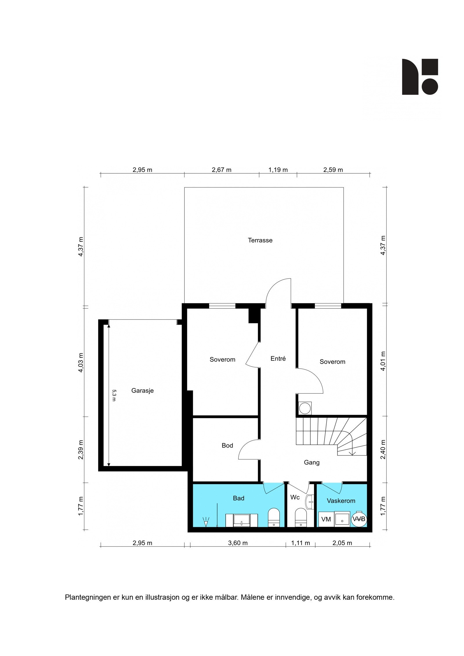 Plantegning underetasje Galleribilde