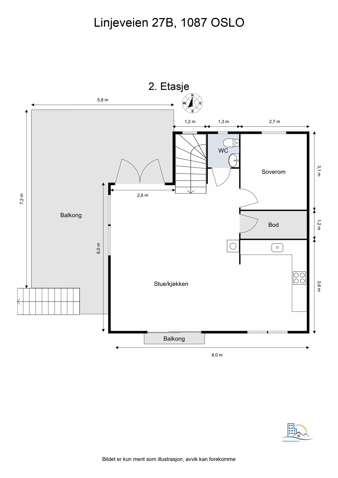 Floorplan letterhead - Linjeveien 27B, 1087 OSLO - 2. Etasje - 2D Floor Plan.png Galleribilde