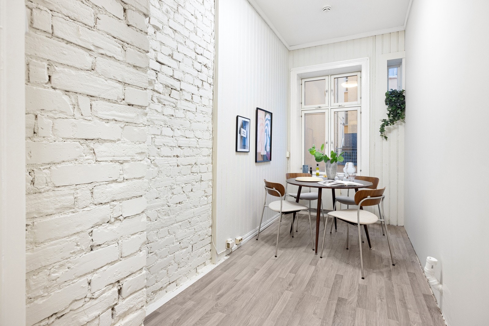 Kjøkkenet er klargjort med nødvendige tilkoblinger, men kjøkkeninnredning er ikke etablert. Galleribilde