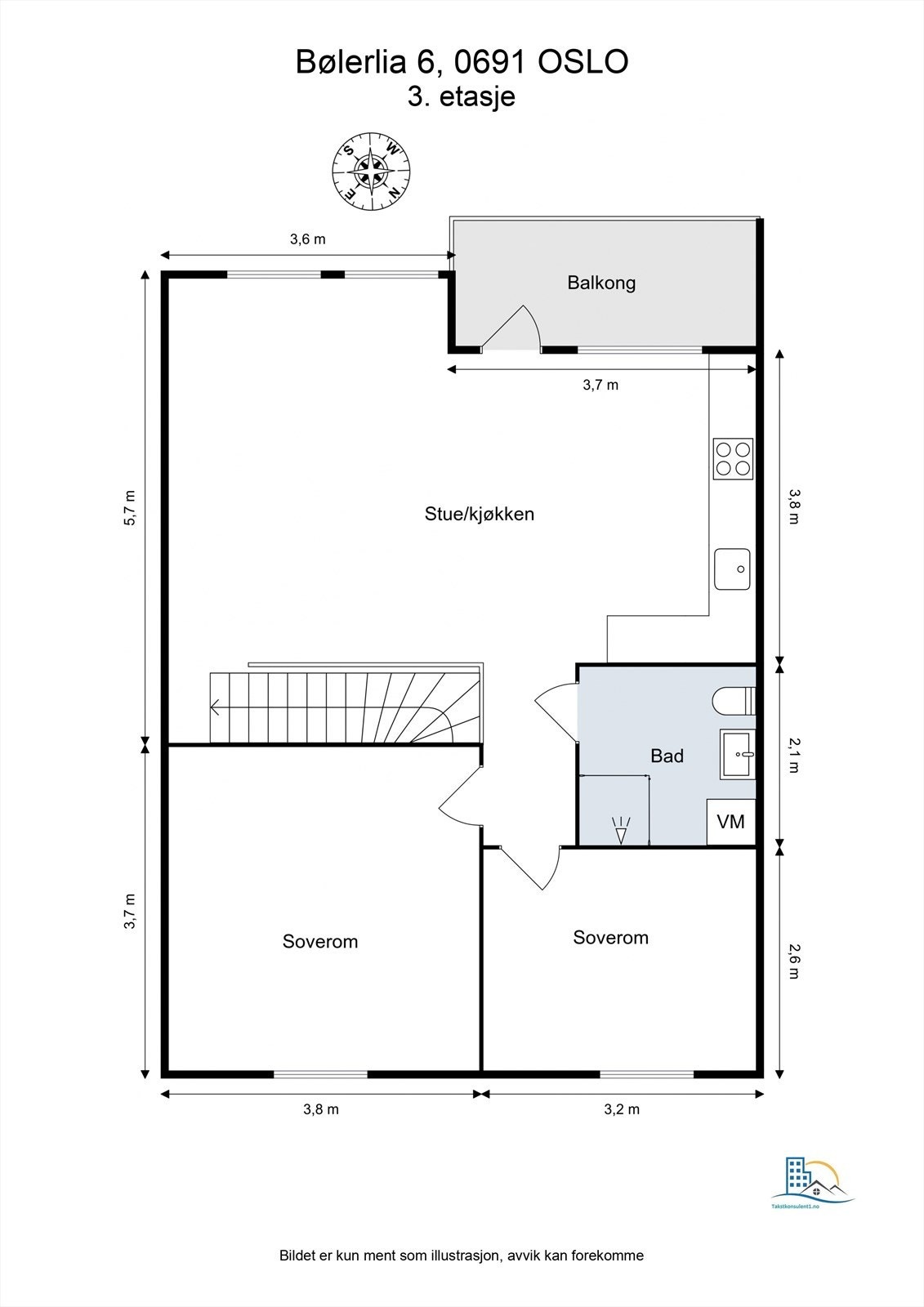 Plantegning - 3. etasje. Galleribilde