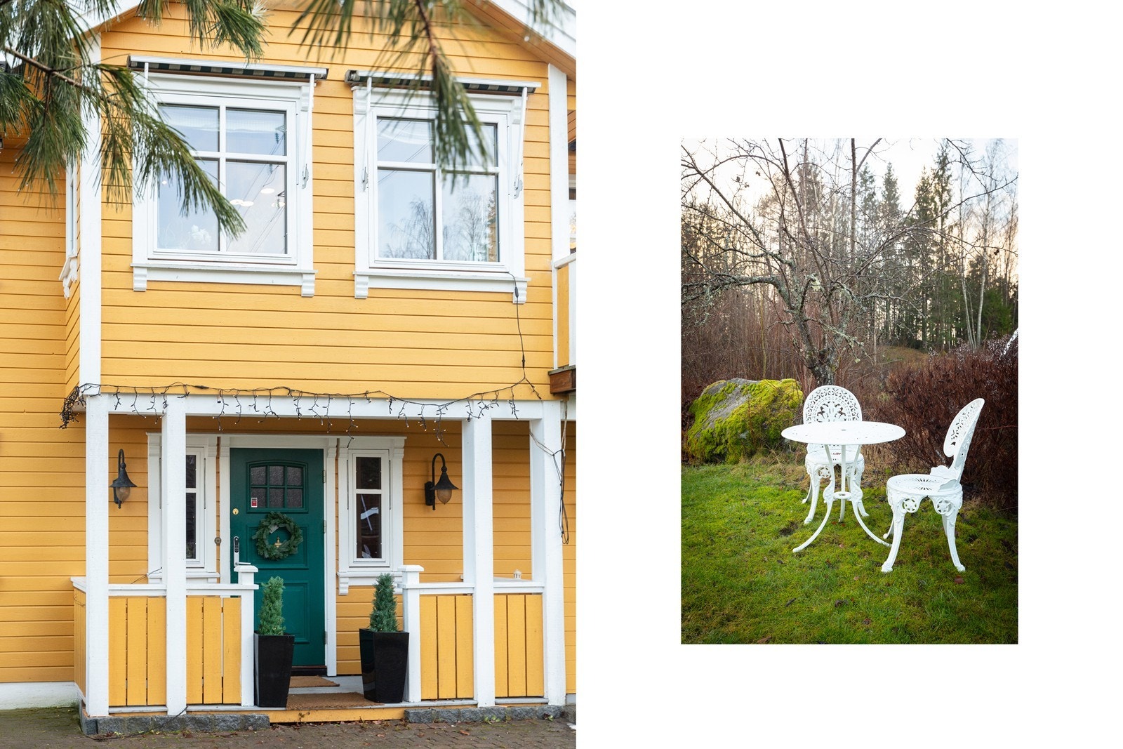 Detaljer ved fasaden og hagen. Galleribilde