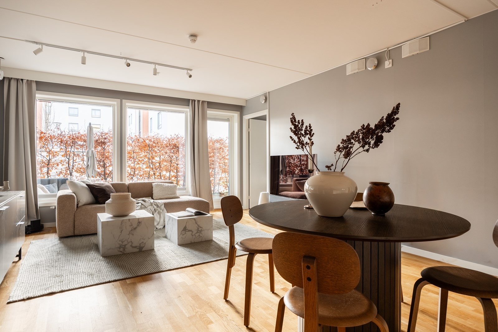 Særdeles arealeffektiv og gode lys- og solforhold gir et meget godt totalinntrykk. Galleribilde