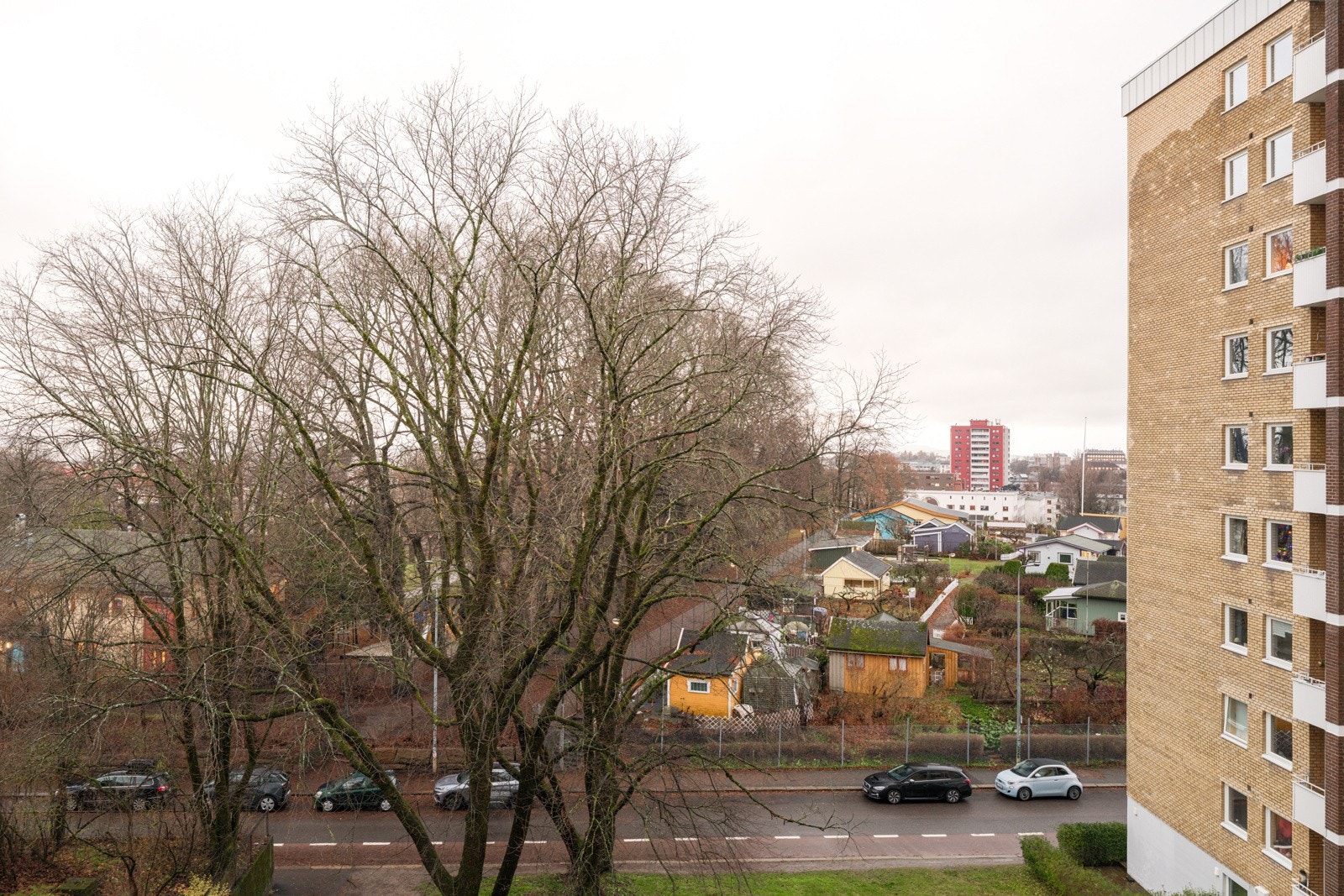 Beliggenheten mot syd sørger for gode solforhold og koselig utsyn mot Hjemmets kolonihager. Galleribilde