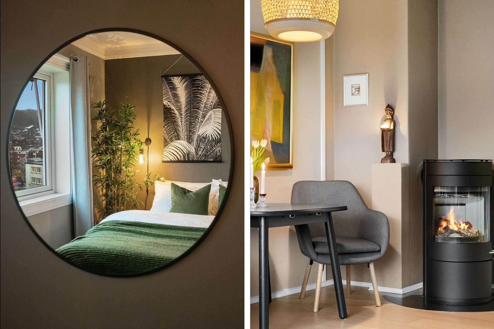 Det er lagt likt heltre gulv gjennom hele leiligheten og rommene er malt opp i behagelige og moderne fargevalg - noe som gir et godt helhetsinntrykk. Galleribilde