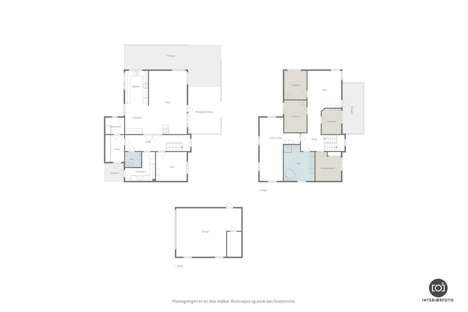 Plantegning alle etasjer Galleribilde