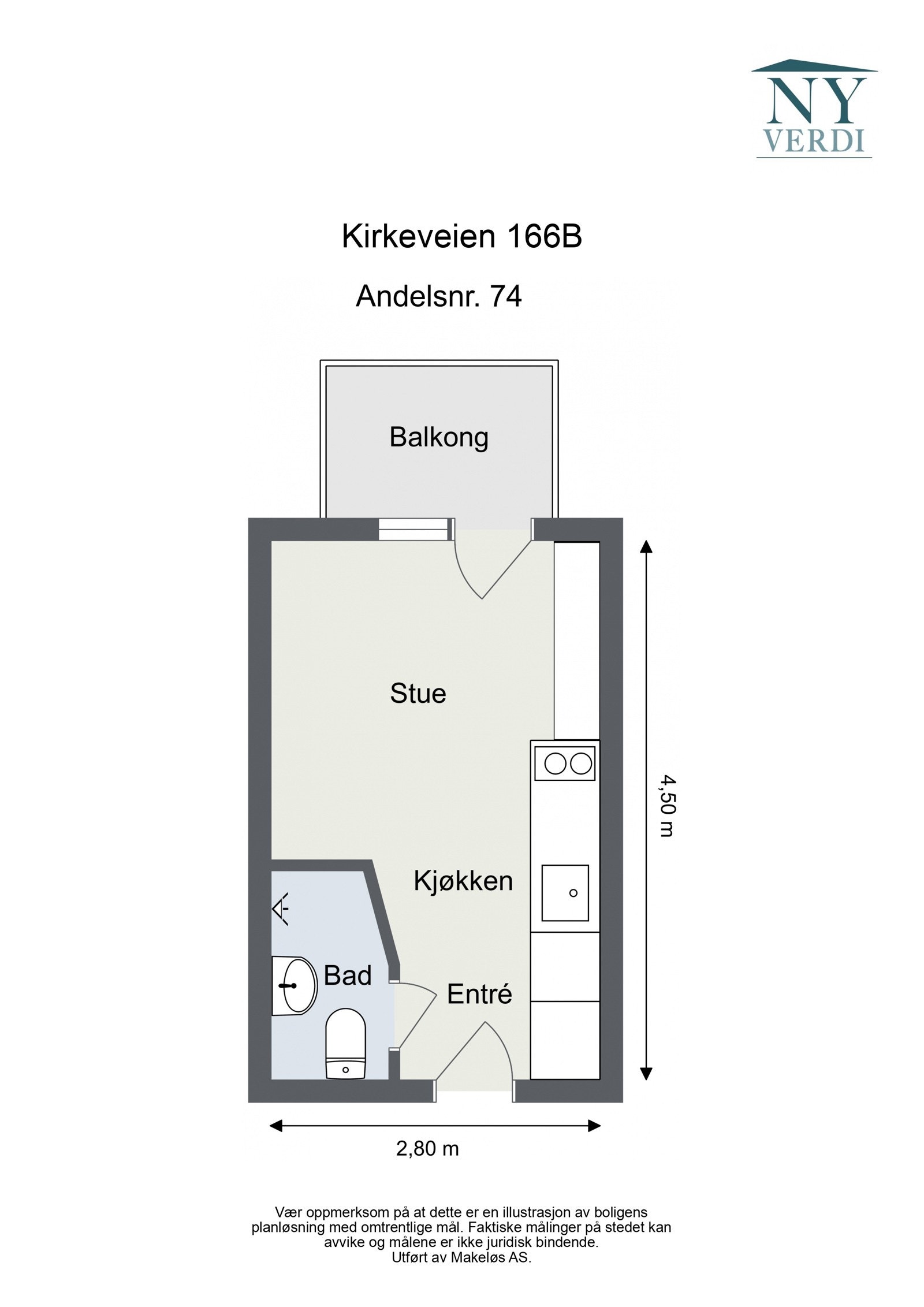 Plantegning 7. etasje med heis. I tillegg disponerer leiligheten en kjellerbod på ca. 1,5m² (nr. 27). Galleribilde