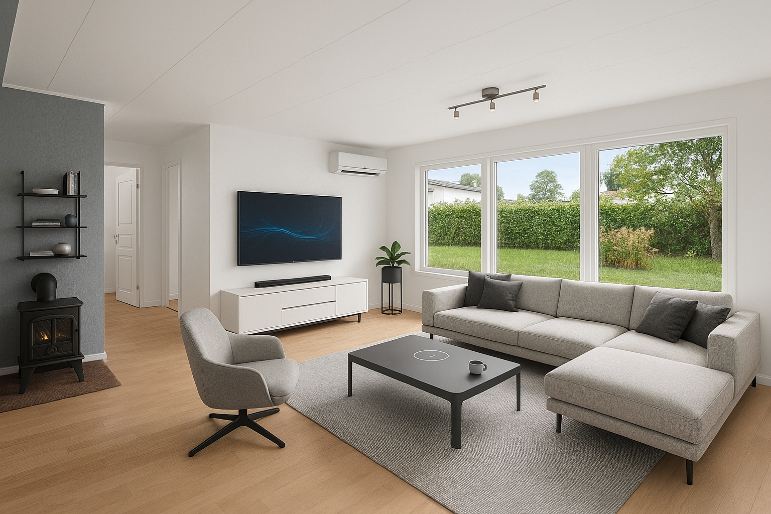 KI digital styling (døråpning til kjøkken er fjernet og satt inn på siden. Muligheten for denne endringen er ikke undersøkt, til info) Galleribilde