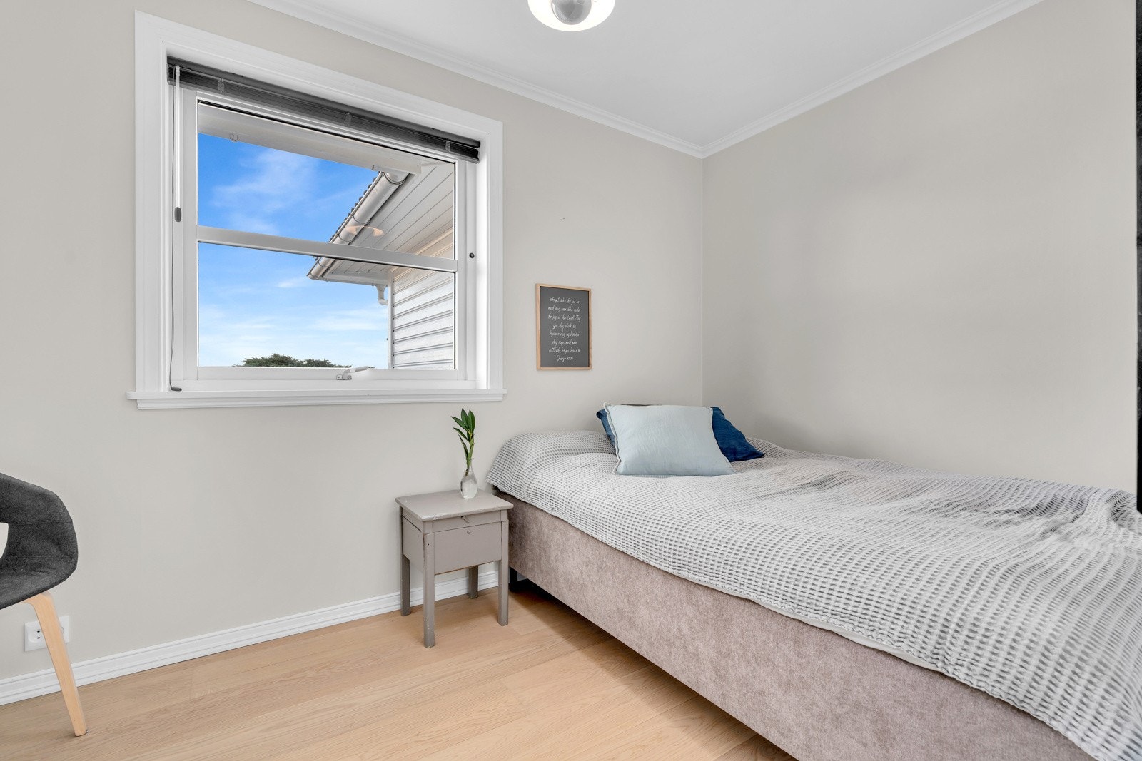 I hoveddelen er det tre soverom i hovedetasjen, her fra soverom 3. Galleribilde