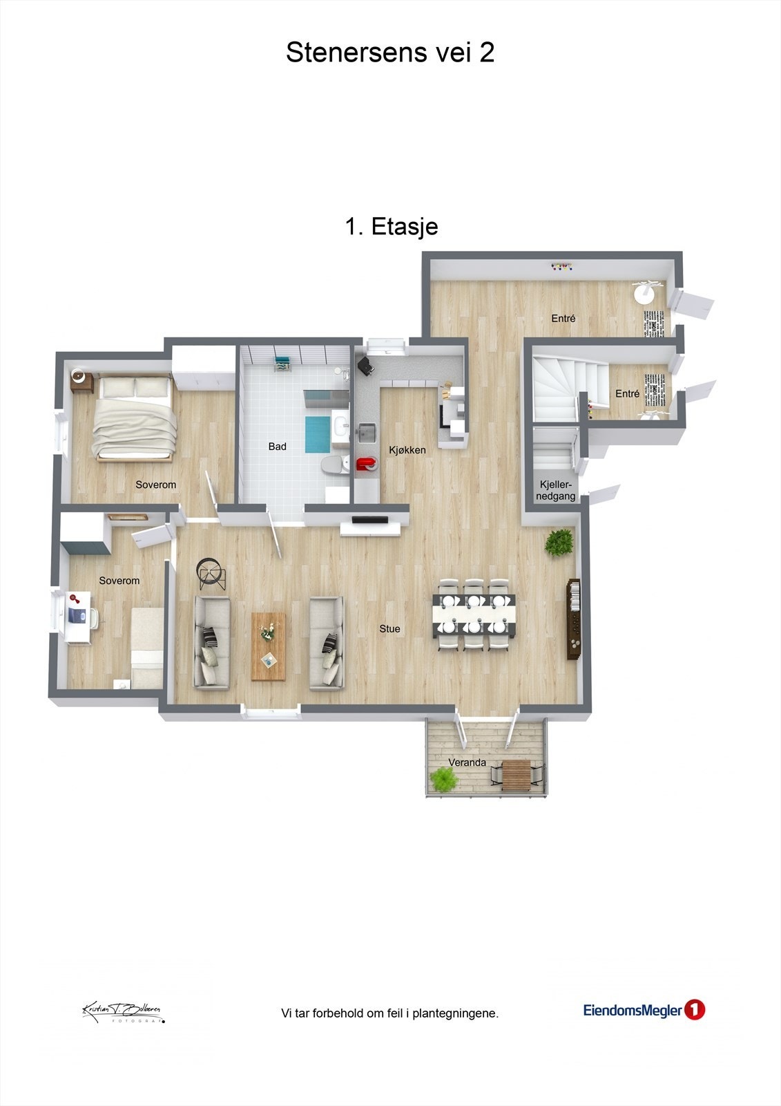 Plantegning Stenersens vei 2, 1. etasje. Galleribilde