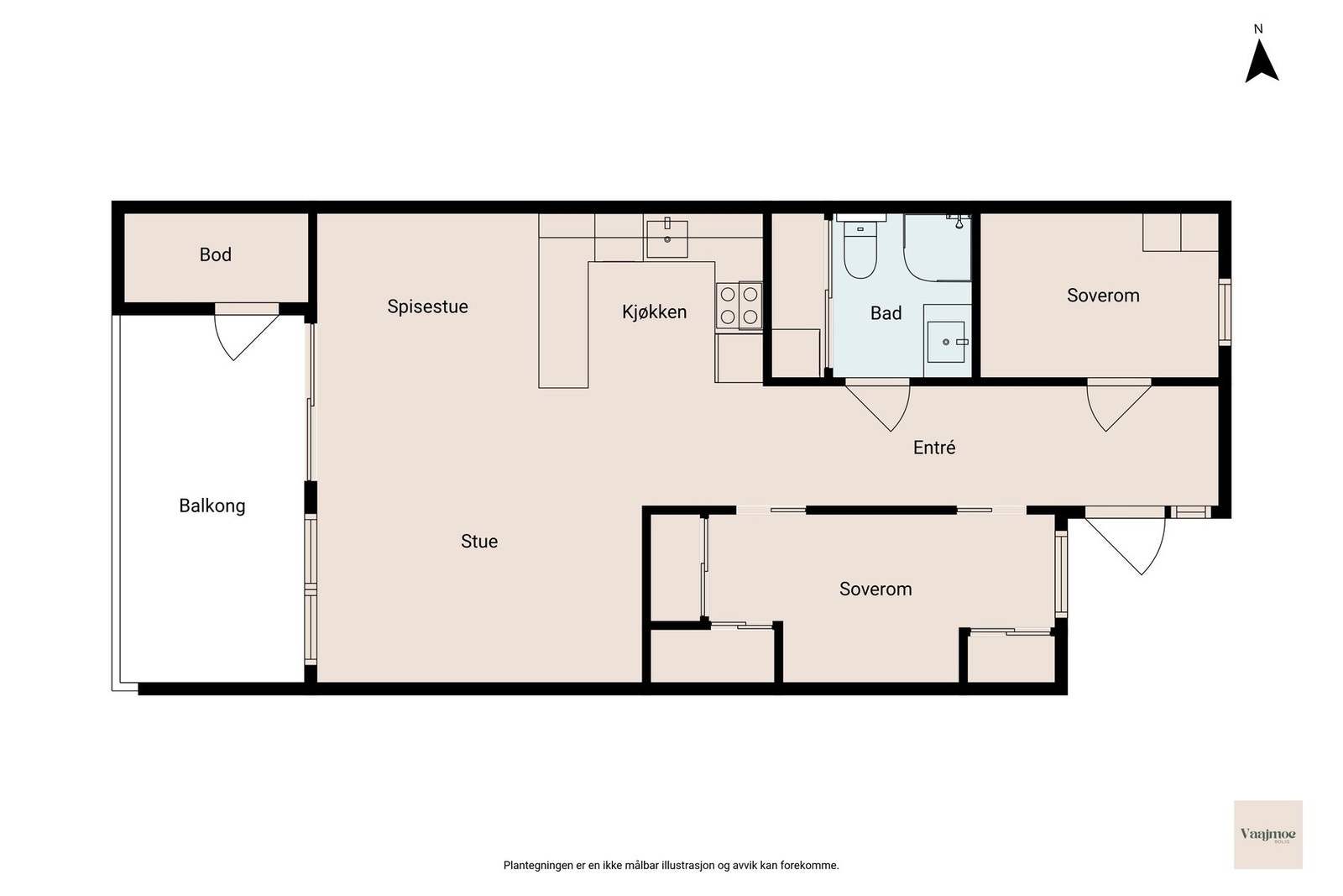 Boligens planløsning. Galleribilde