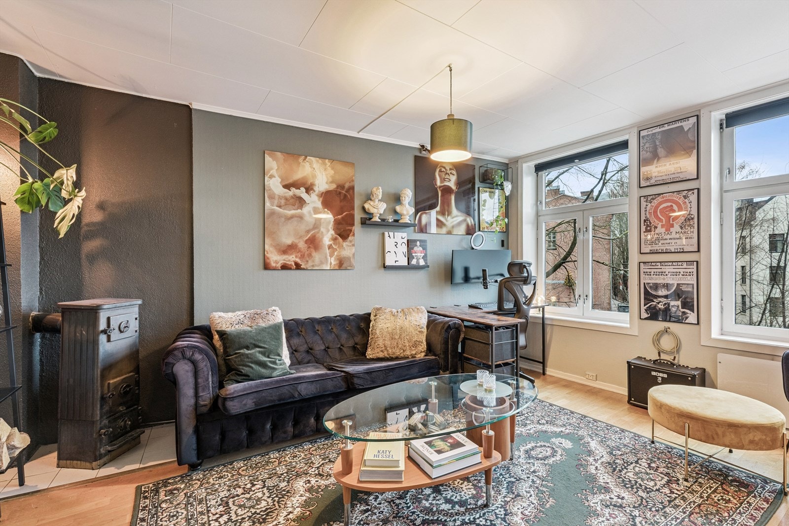 Fin stue i moderne farger. Galleribilde