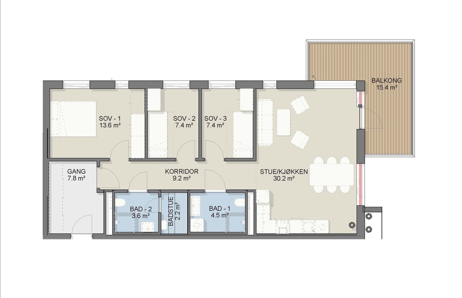 Plantegning 3. etasje Galleribilde