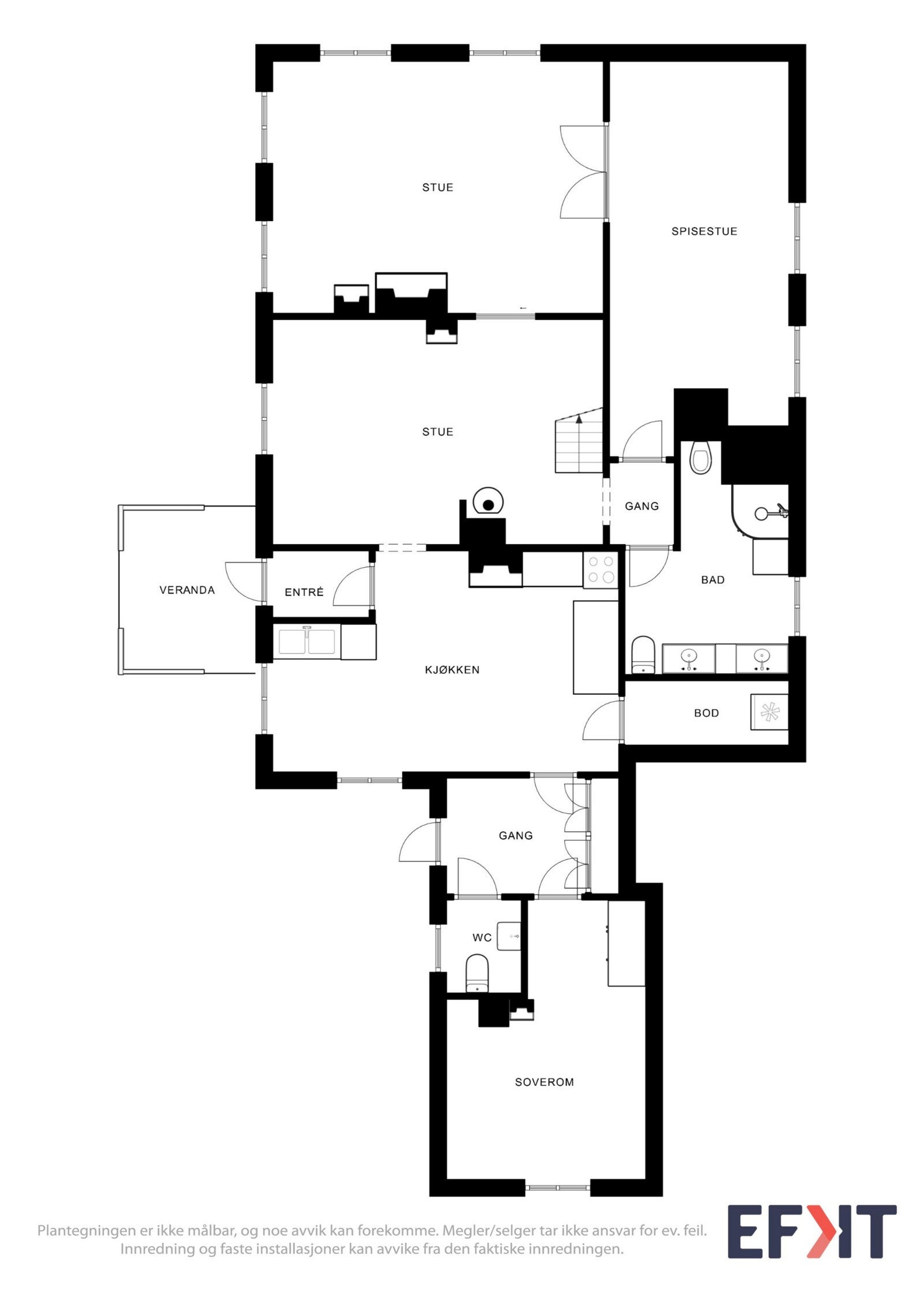 Kvålevegen 4 - plantegning 1. etasje Galleribilde