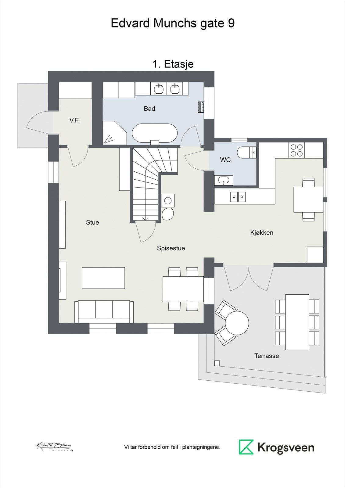 Edvard Munchs gate 9 - Plantegning 1. etasje Galleribilde
