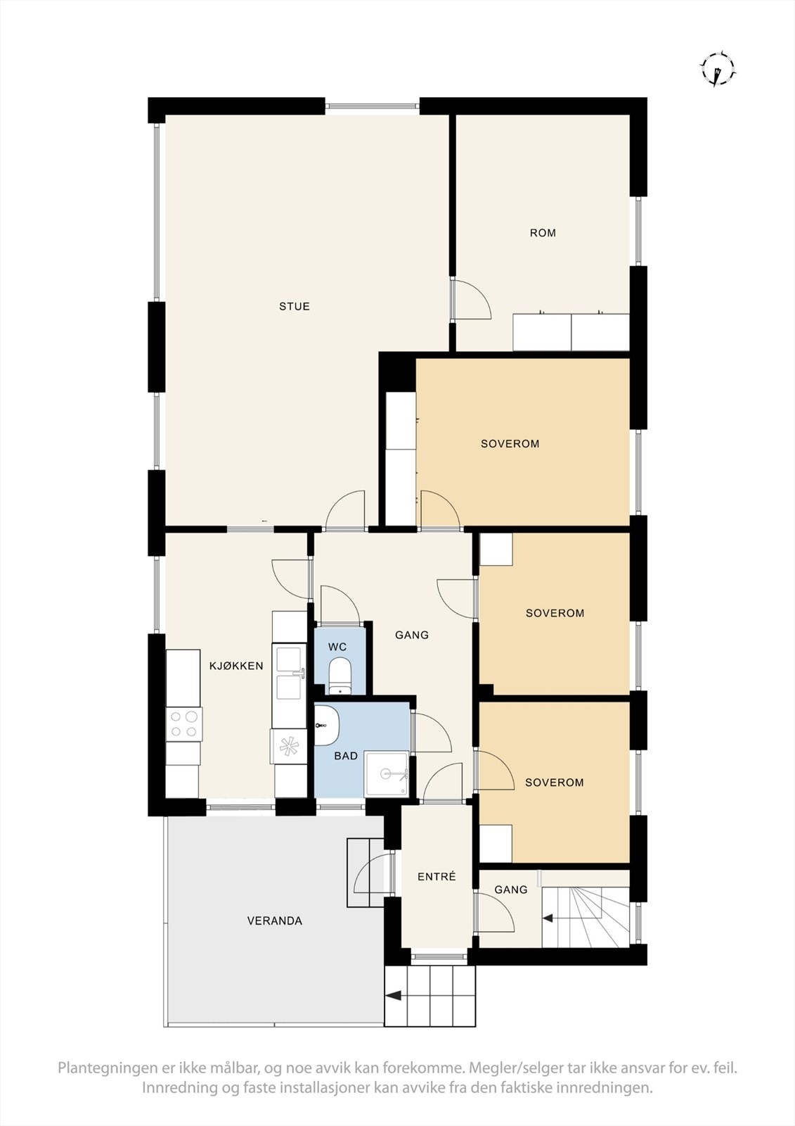 Plantegning hovedetasje. Galleribilde