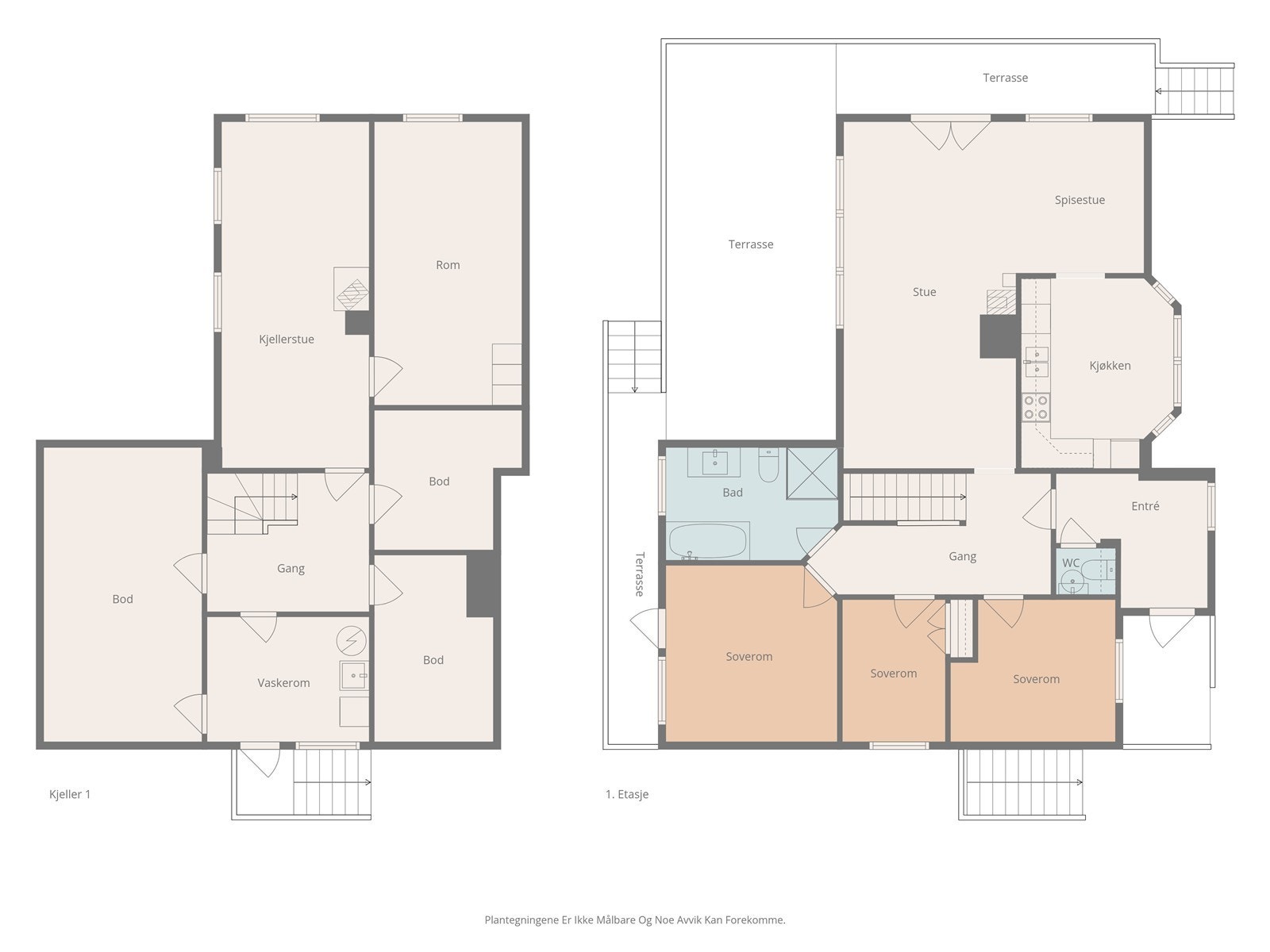 Plantegning av begge etasjer. Galleribilde