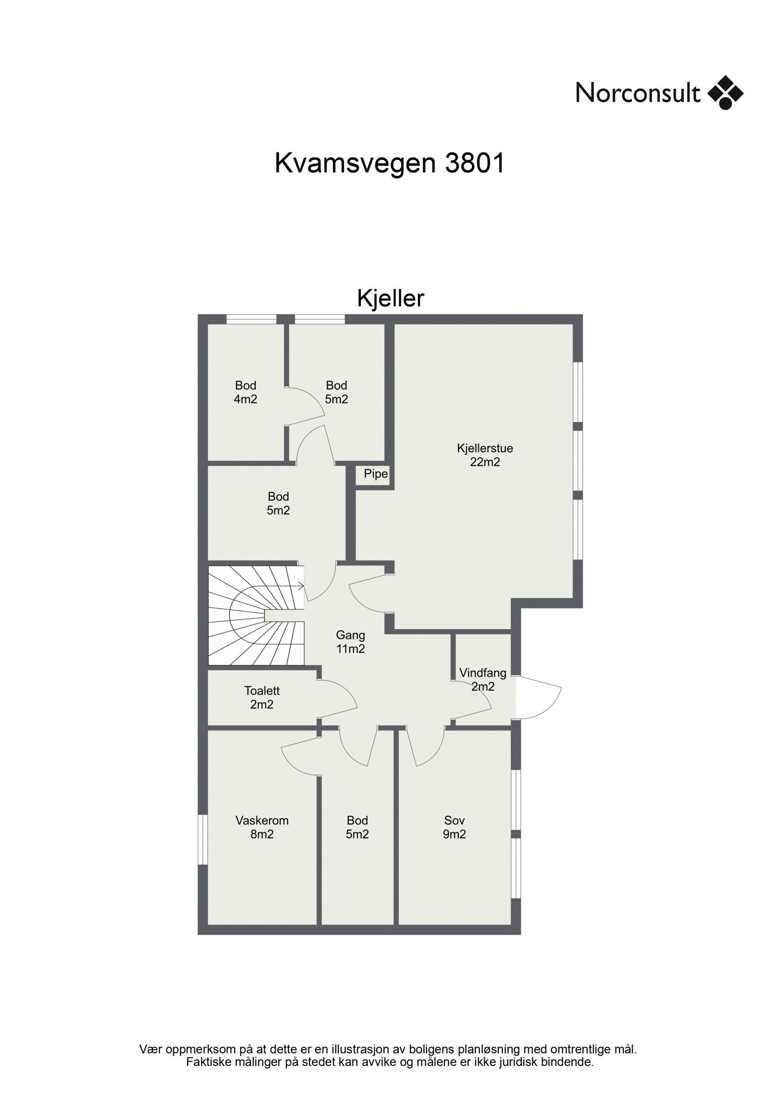 Planskisse sokkeletasje. Galleribilde