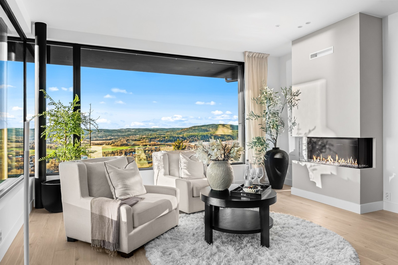 Den flotte gasspeisen er tilpasset stuens utforming med stramme linjer og med rommets farger Galleribilde