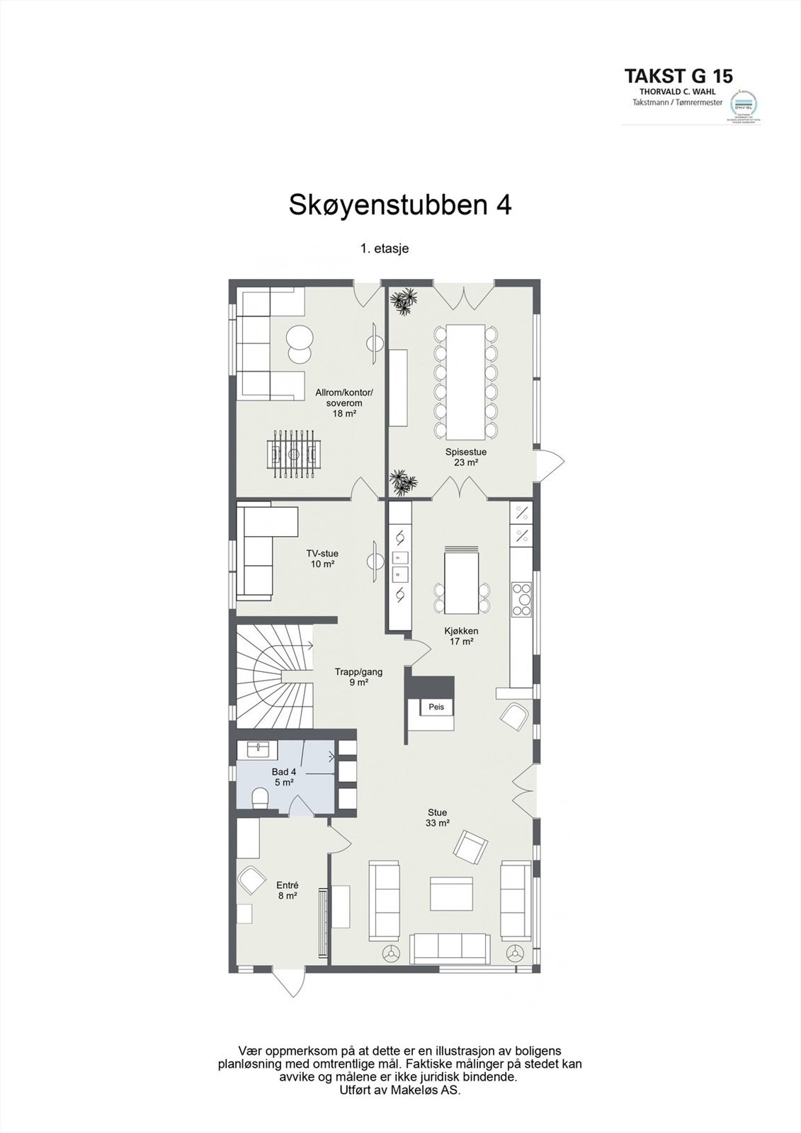 Plantegning 1. etasje Galleribilde
