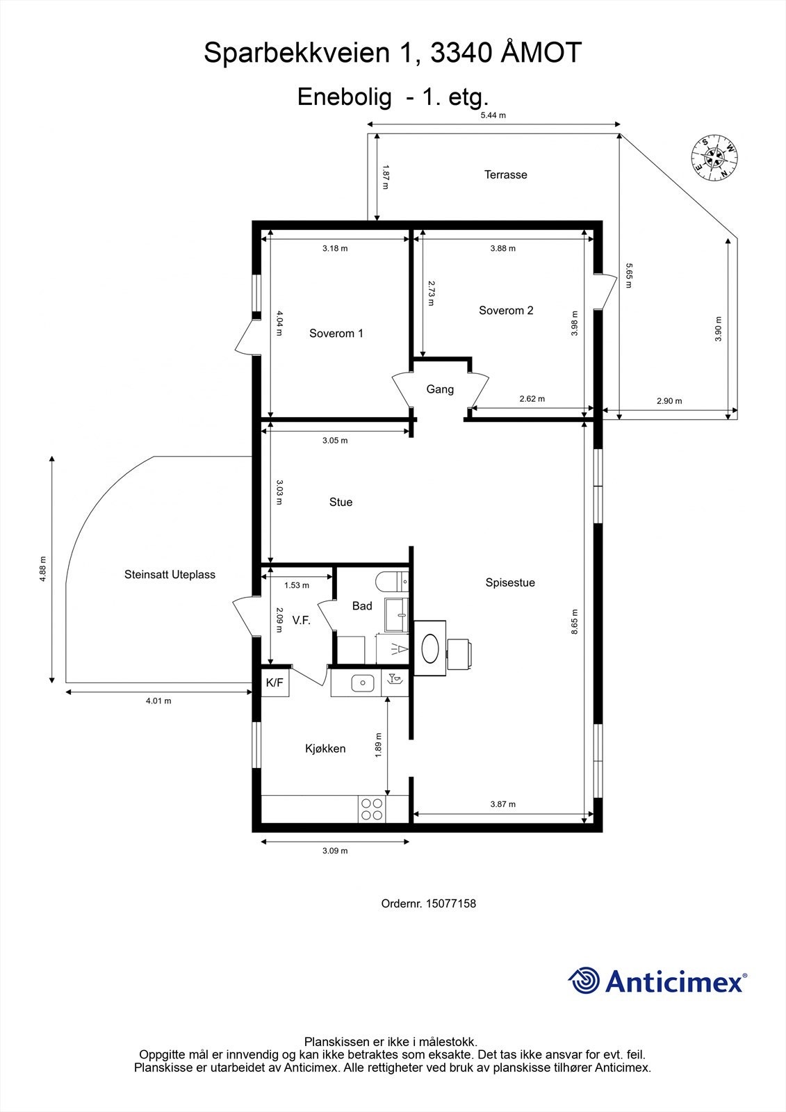 Plantegning-Enebolig - 1. etg Galleribilde