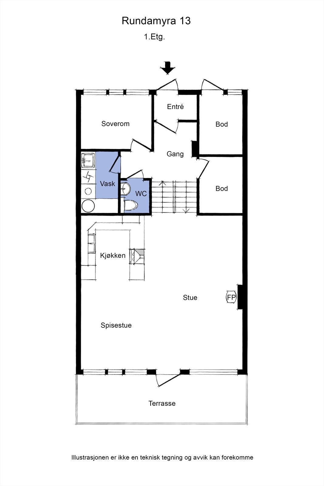 Plantegning første etasje. Galleribilde