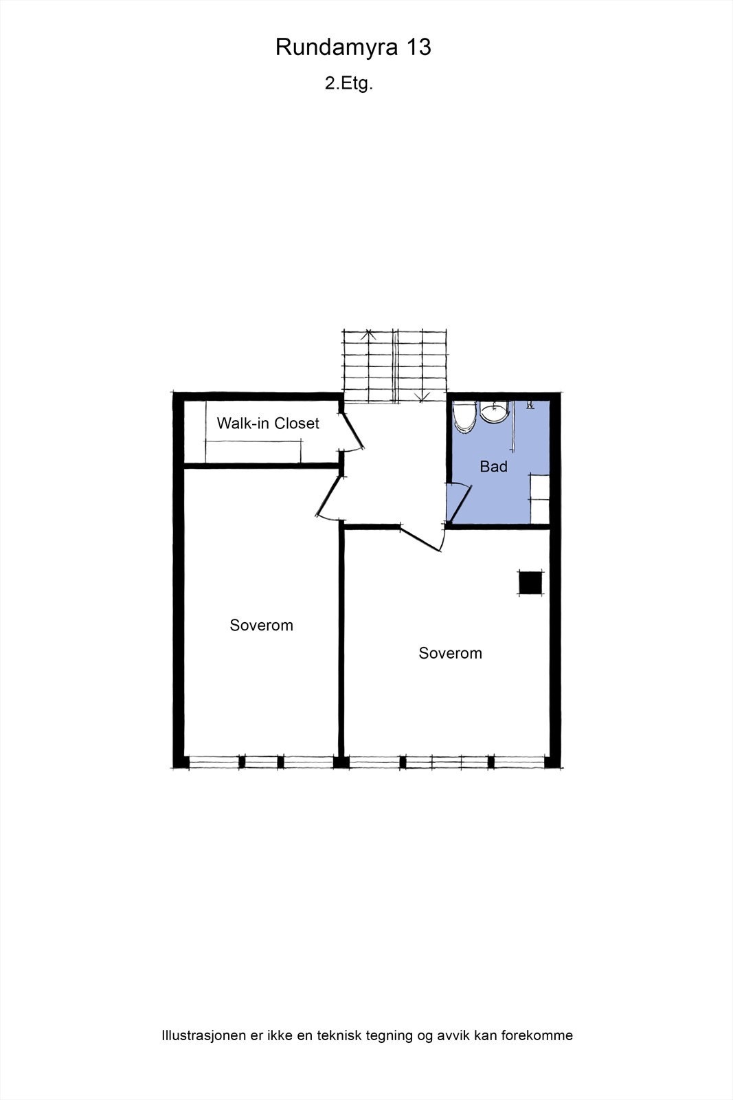 Plantegning andre etasje. Galleribilde