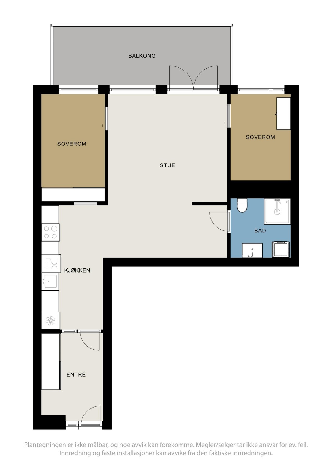 Planskisse over leiligheten. Galleribilde