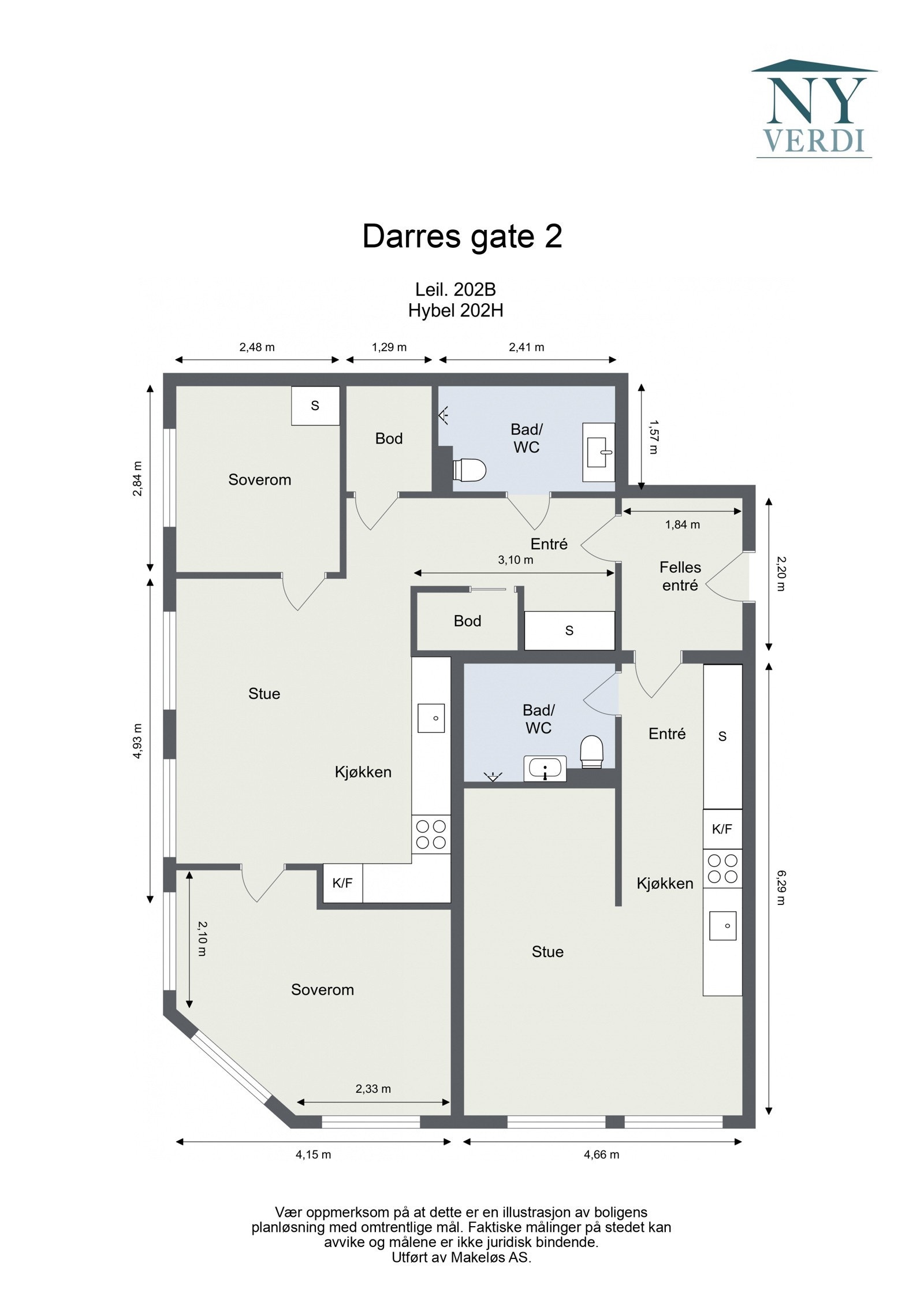 Plantegning 2. etasje med heis. Galleribilde