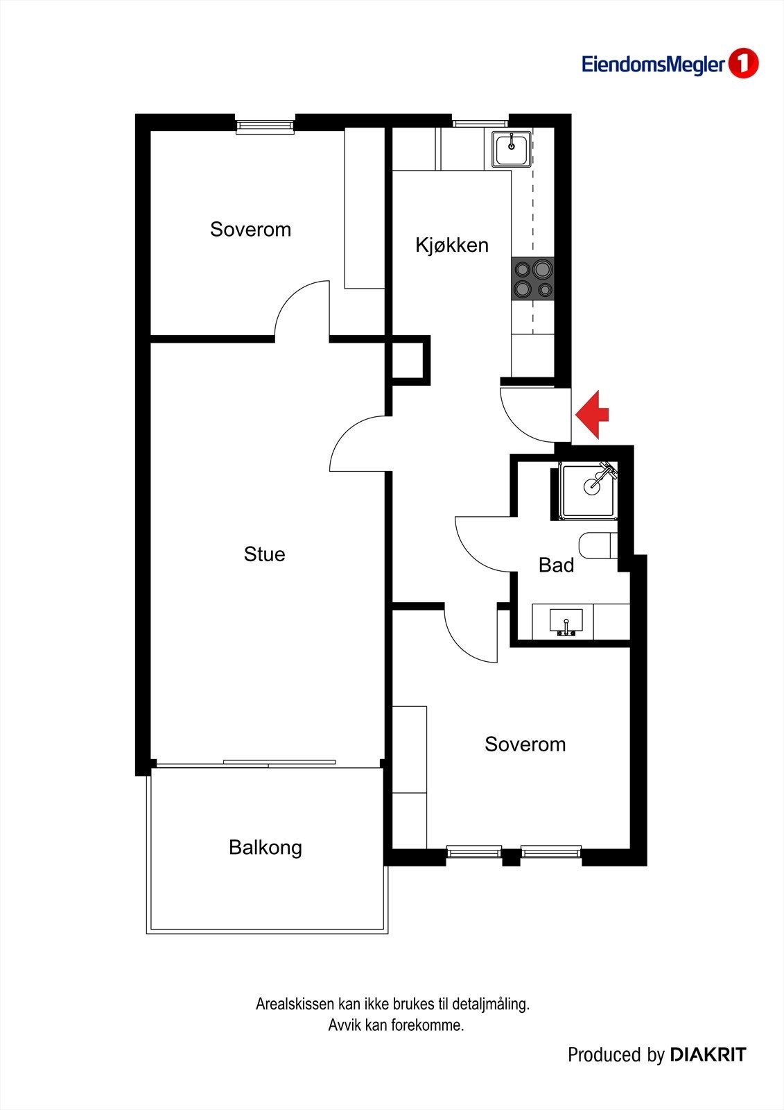 Plantegning. Dette er ment som en illustrasjon og kan fravike fra realiteten. Galleribilde